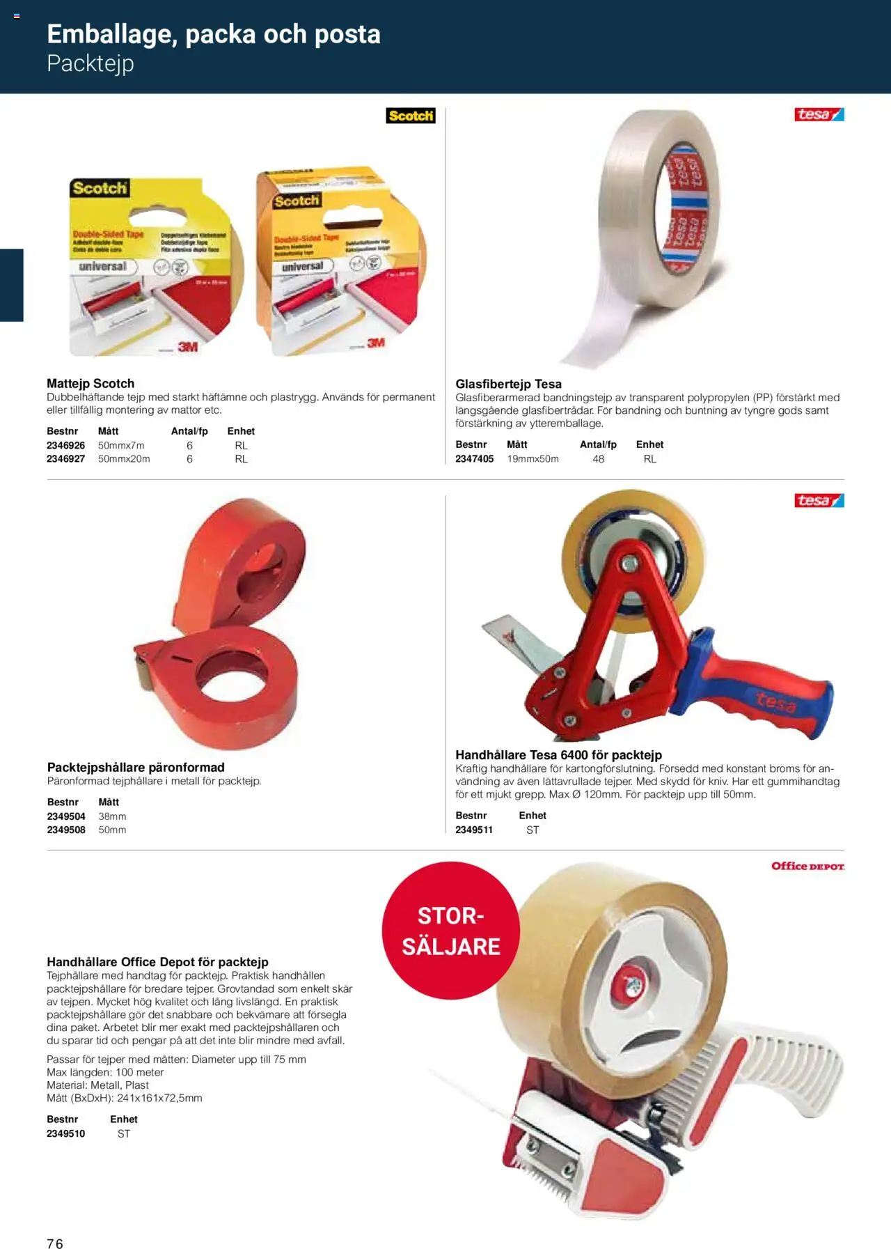 Office Depot reklamblad aktuell från 15.02.2024 | Sida: 78 | Produkter: Packtejp, Tejp