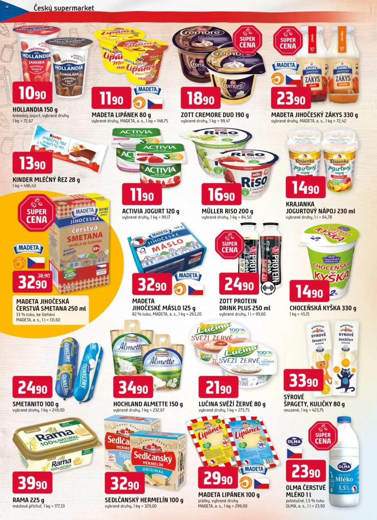 Trefa leták od 04.06.2025 | Strana: 6 | Produkty: Rama, Madeta Jihočeské máslo, Špagety, Kinder