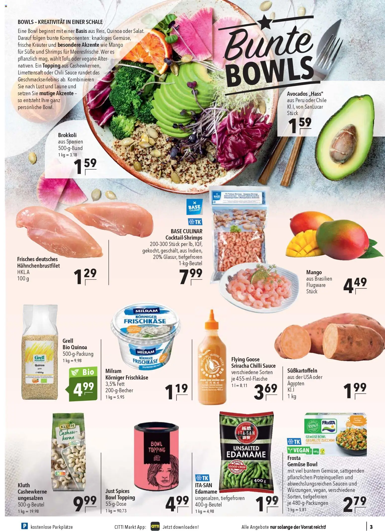 CITTI Markt Prospekt 	 – gültig ab 07.01.2026 | Seite: 3 | Produkte: Gemüse, Brokkoli, Milram, Frischkase