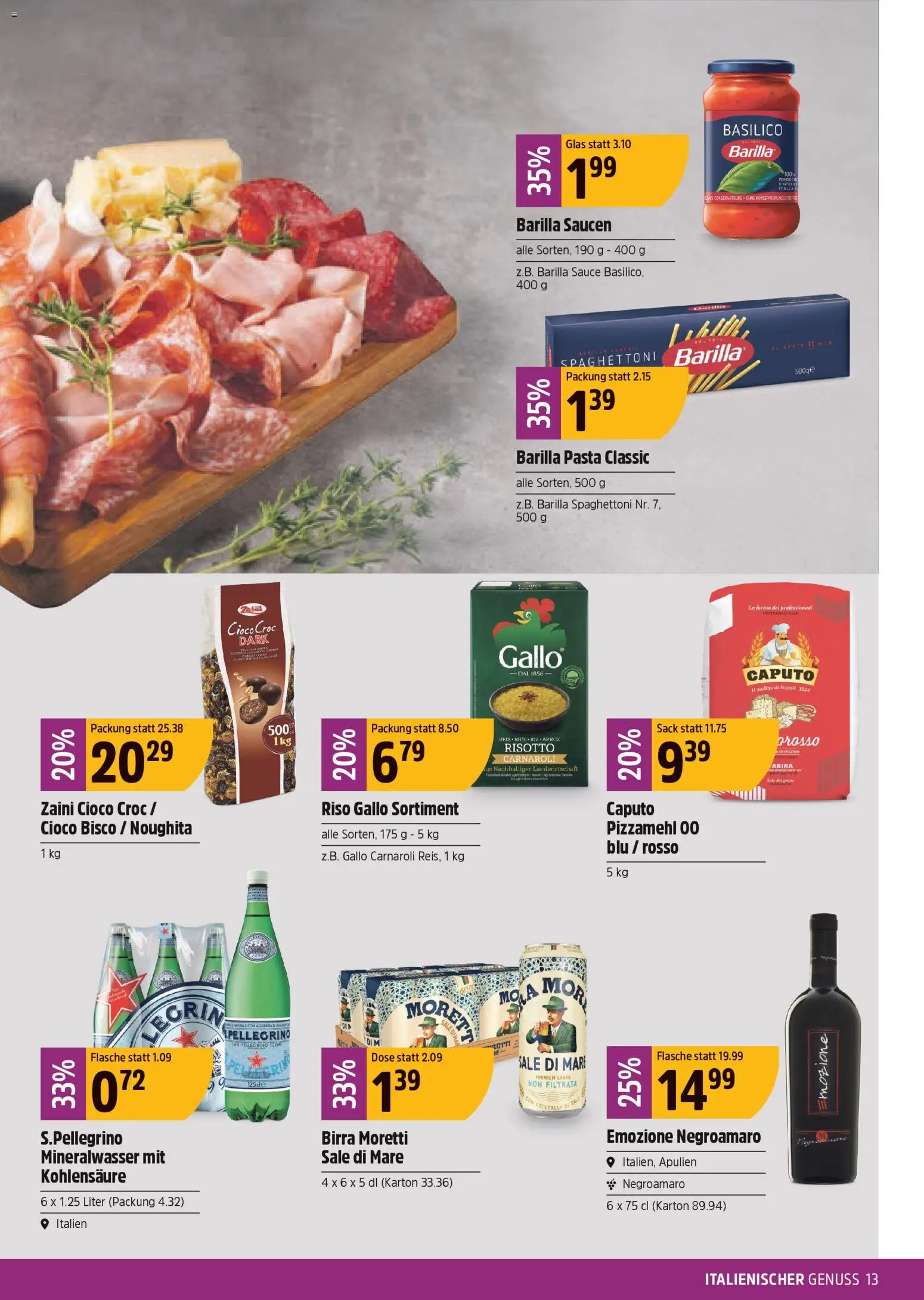 TopCC aktionen – gültig ab 04.05.2026 | Seite: 13 | Produkte: Barilla, Mineralwasser, Pasta