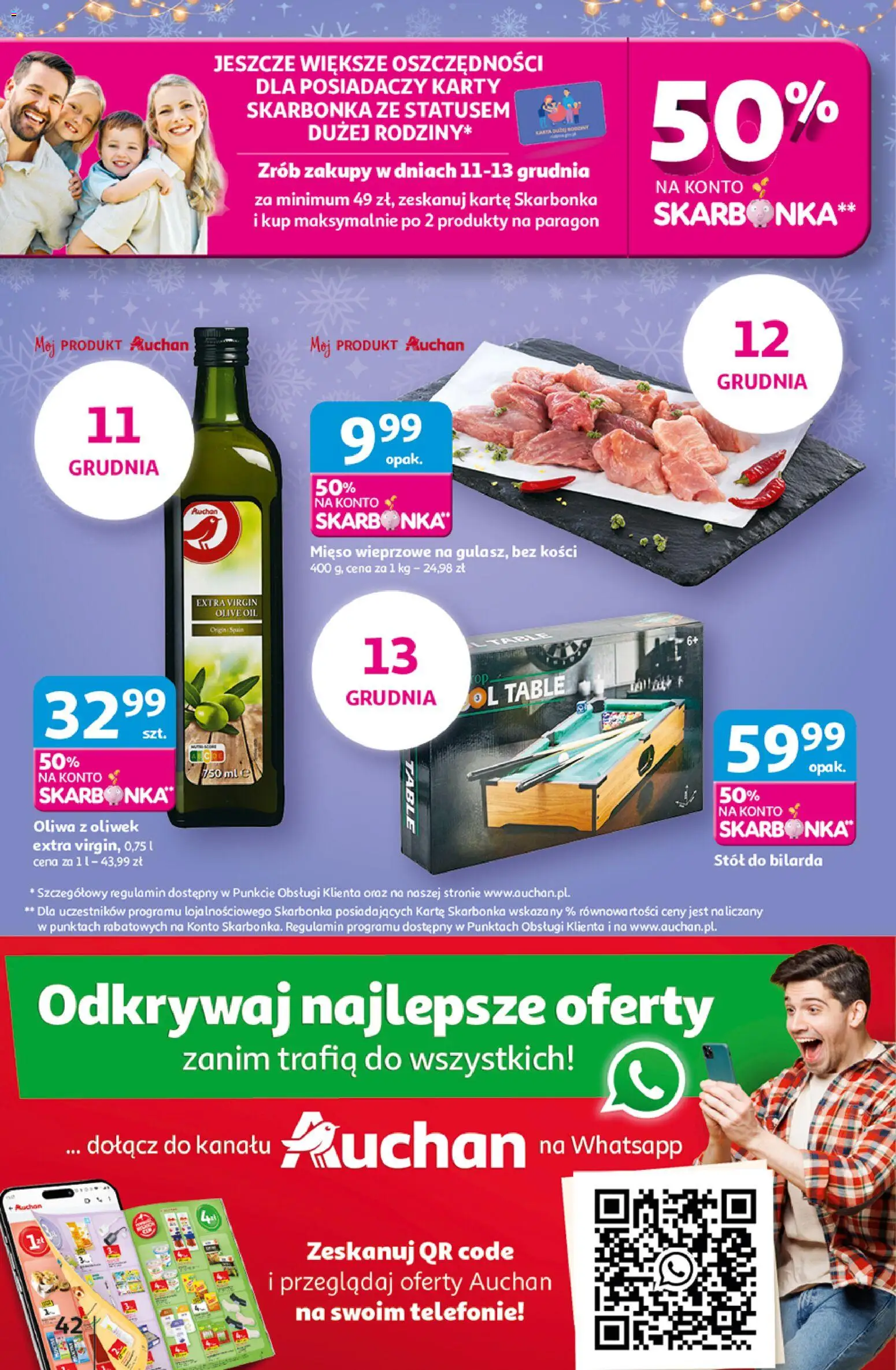 Auchan Gazetka - Święta jak babcię kocham Hipermarket od 11.12.2025 | Strona: 42 | Produkty: Oliwa z oliwek, Mięso, Stół