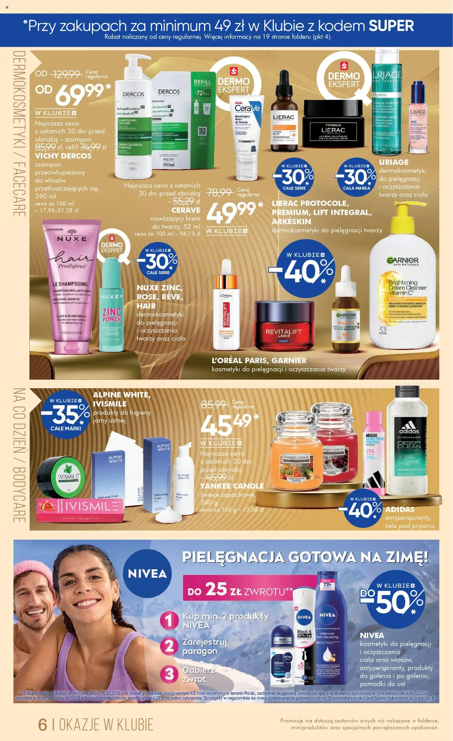 Super-pharm Gazetka od 18.02.2026 | Strona: 6 | Produkty: Kosmetyki, Krem, Świece, Krem do twarzy