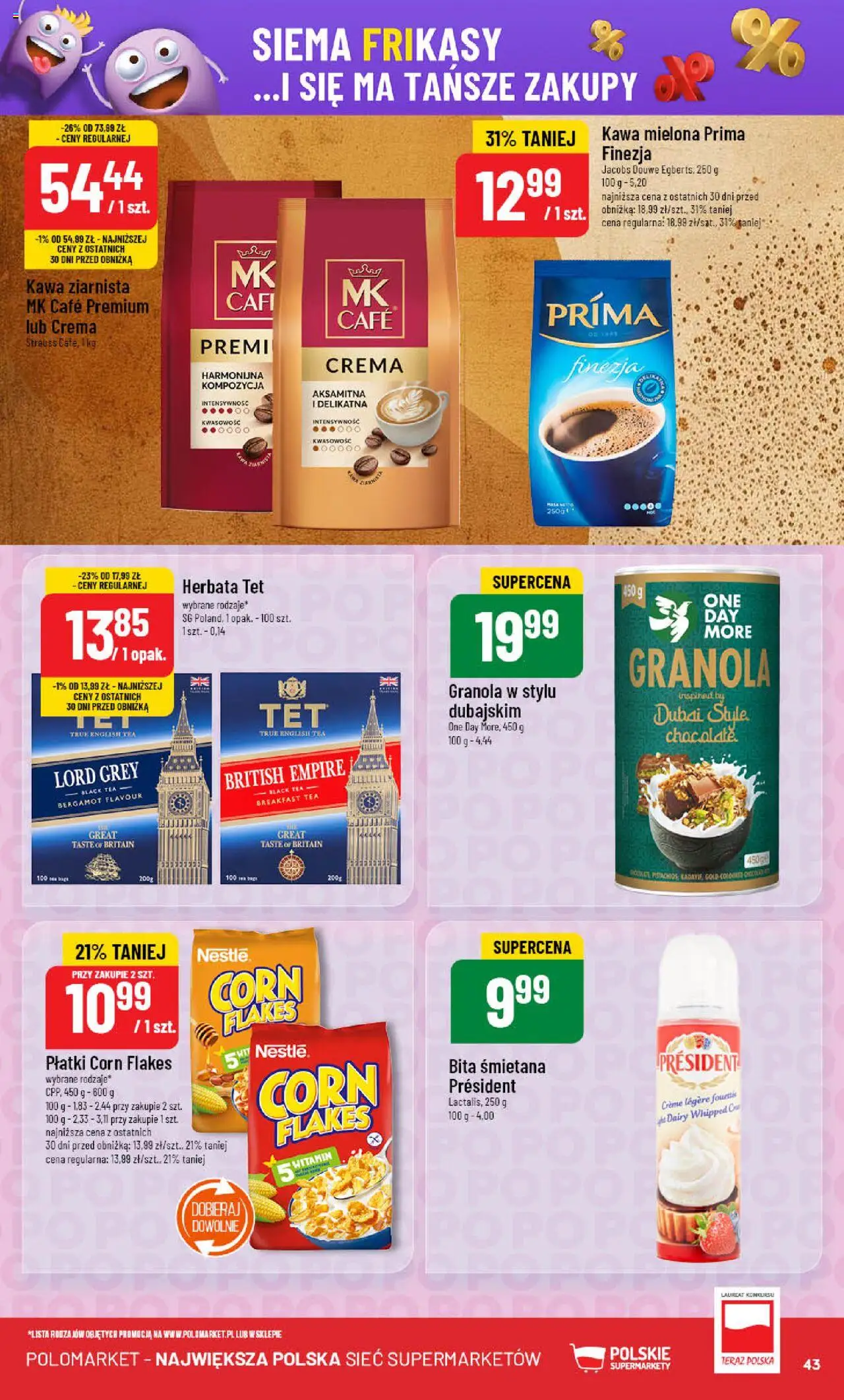 POLOmarket Gazetka od 18.06.2025 | Strona: 43 | Produkty: Kawa mielona Prima, Kawa ziarnista, Kawa, Herbata