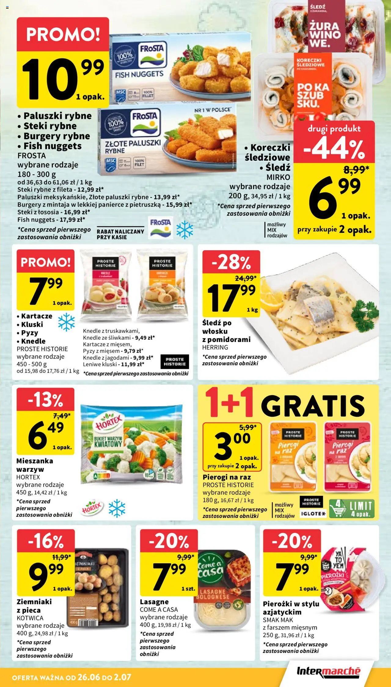 Intermarche Gazetka od 26.06.2025 | Strona: 17 | Produkty: Mak, Pierogi, Paluszki rybne frosta, Lasagne bolognese