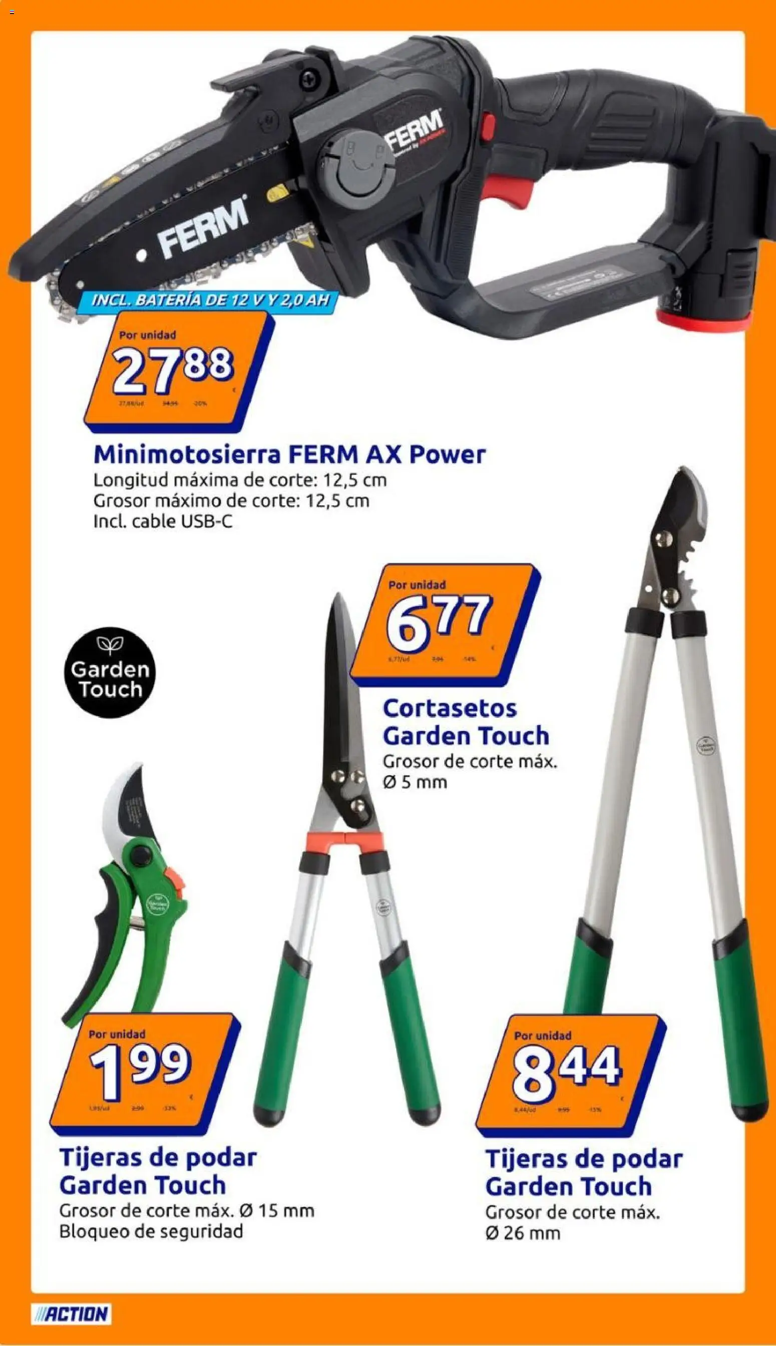 Action folleto │ válido desde el 11.03.2026 | Página: 16 | Productos: Cortasetos, Cable, Batería