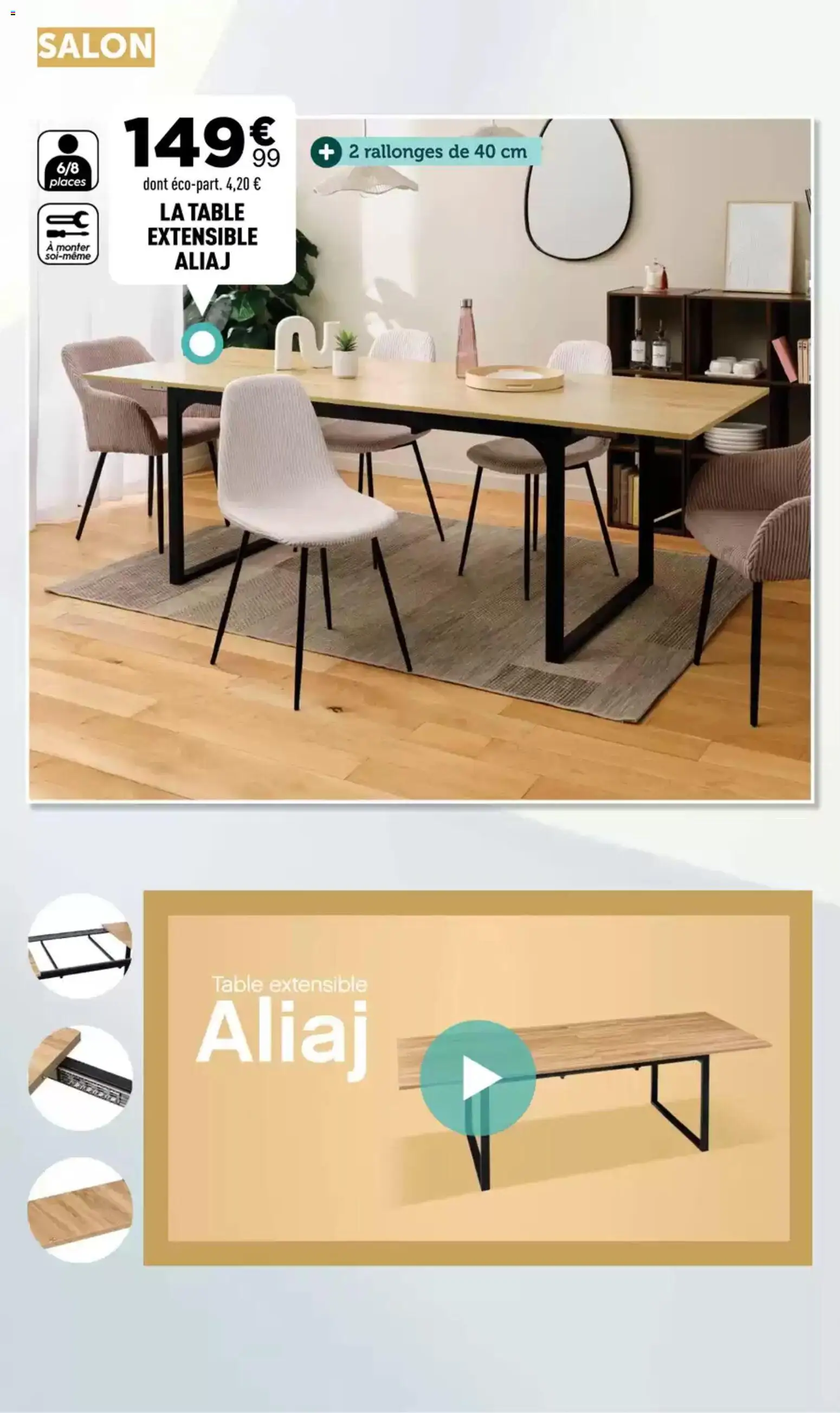 {H1} | Page: 13 | Produits: Table extensible, Table