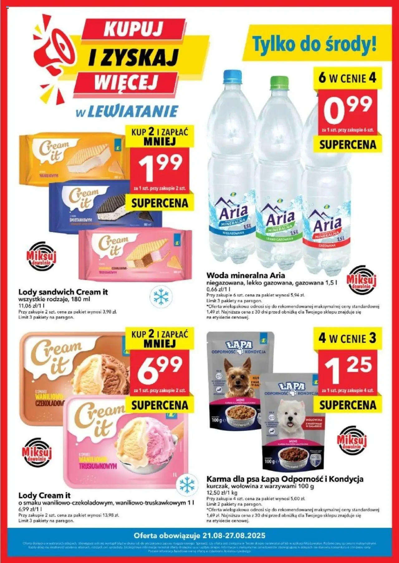 Lewiatan gazetka - Kupuj i zyskaj więcej od 21.08.2025 | Strona: 1 | Produkty: Sandwich, Wołowina, Lody, Woda