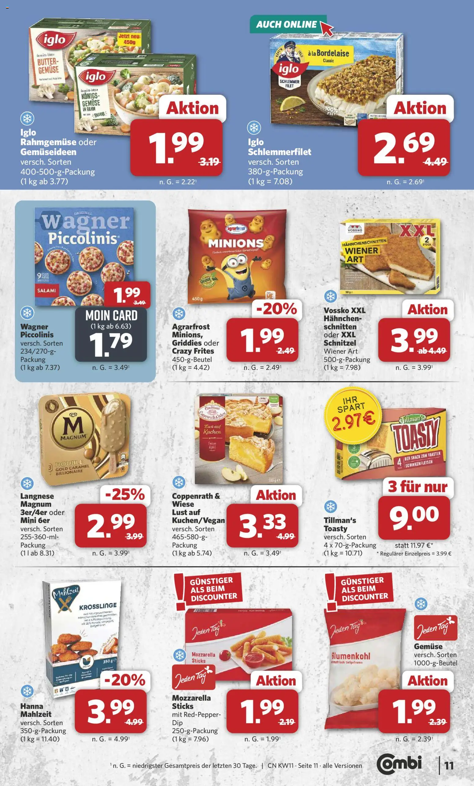 Combi Prospekt 	 – gültig ab 09.03.2026 | Seite: 12 | Produkte: Langnese, Hahnchen, Schnitzel, Blumenkohl