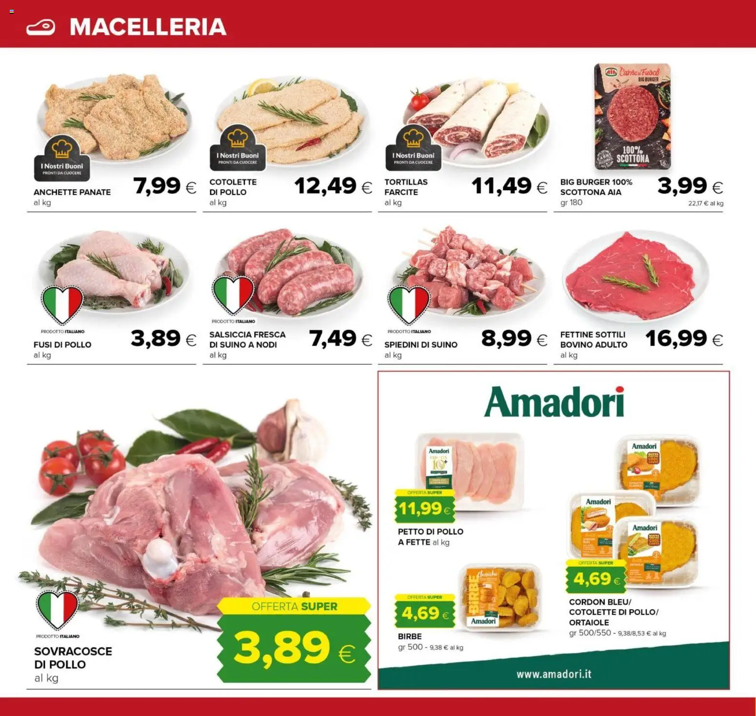 Volantino Tigre del 03.01.2026 | Pagina: 4 | Prodotti: Bovino, Salsiccia, Tortillas, Spiedini