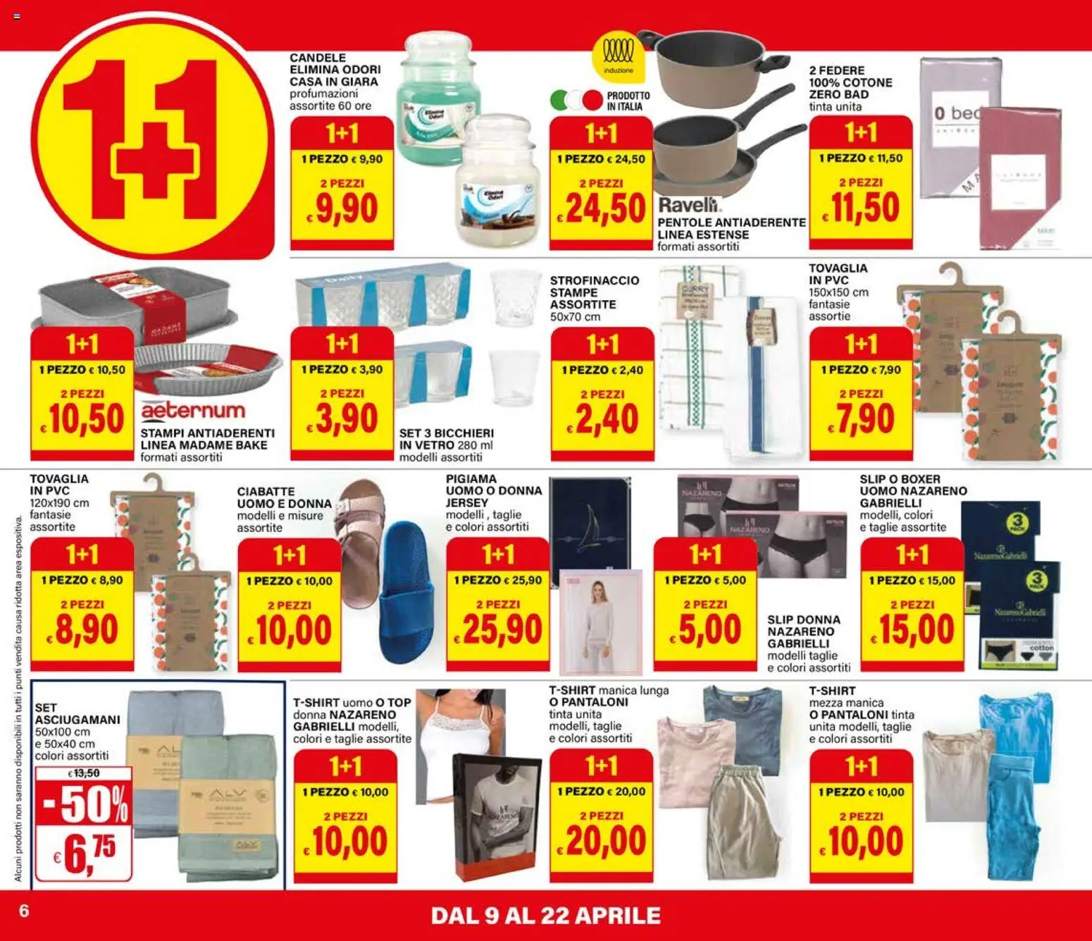 Volantino Il Gigante del 09.04.2026 | Pagina: 6 | Prodotti: Pigiama, Slip, Top, Tovaglia
