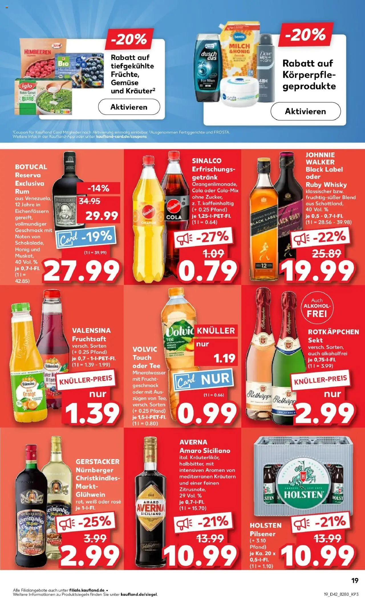 Kaufland prospekt Nienburg	 – gültig ab 19.10.2025 | Seite: 19 | Produkte: Sinalco, Himbeeren, Rotkäppchen, Volvic