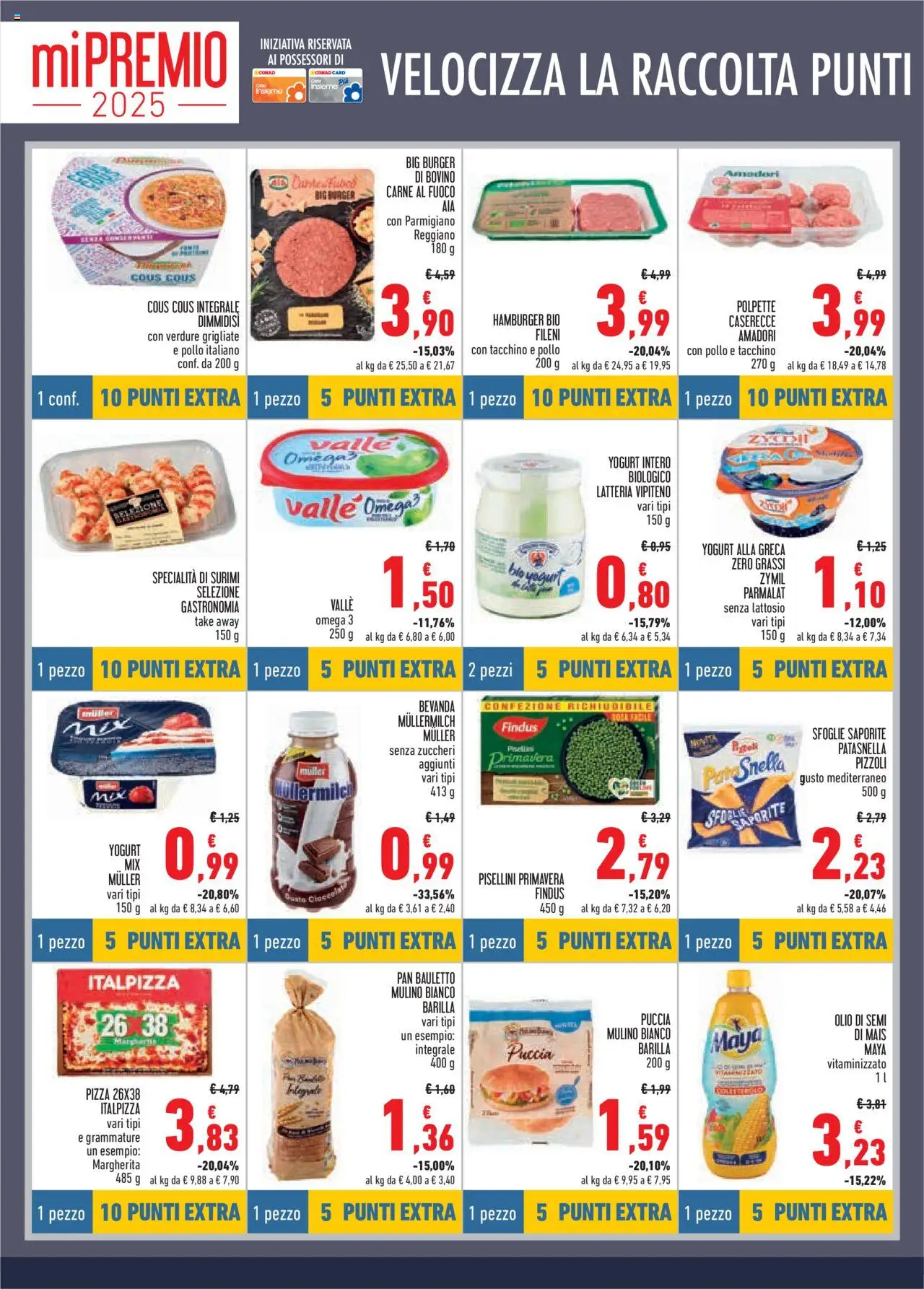 Volantino Conad del 14.08.2025 | Pagina: 4 | Prodotti: Yogurt, Verdure, Cous cous, Hamburger