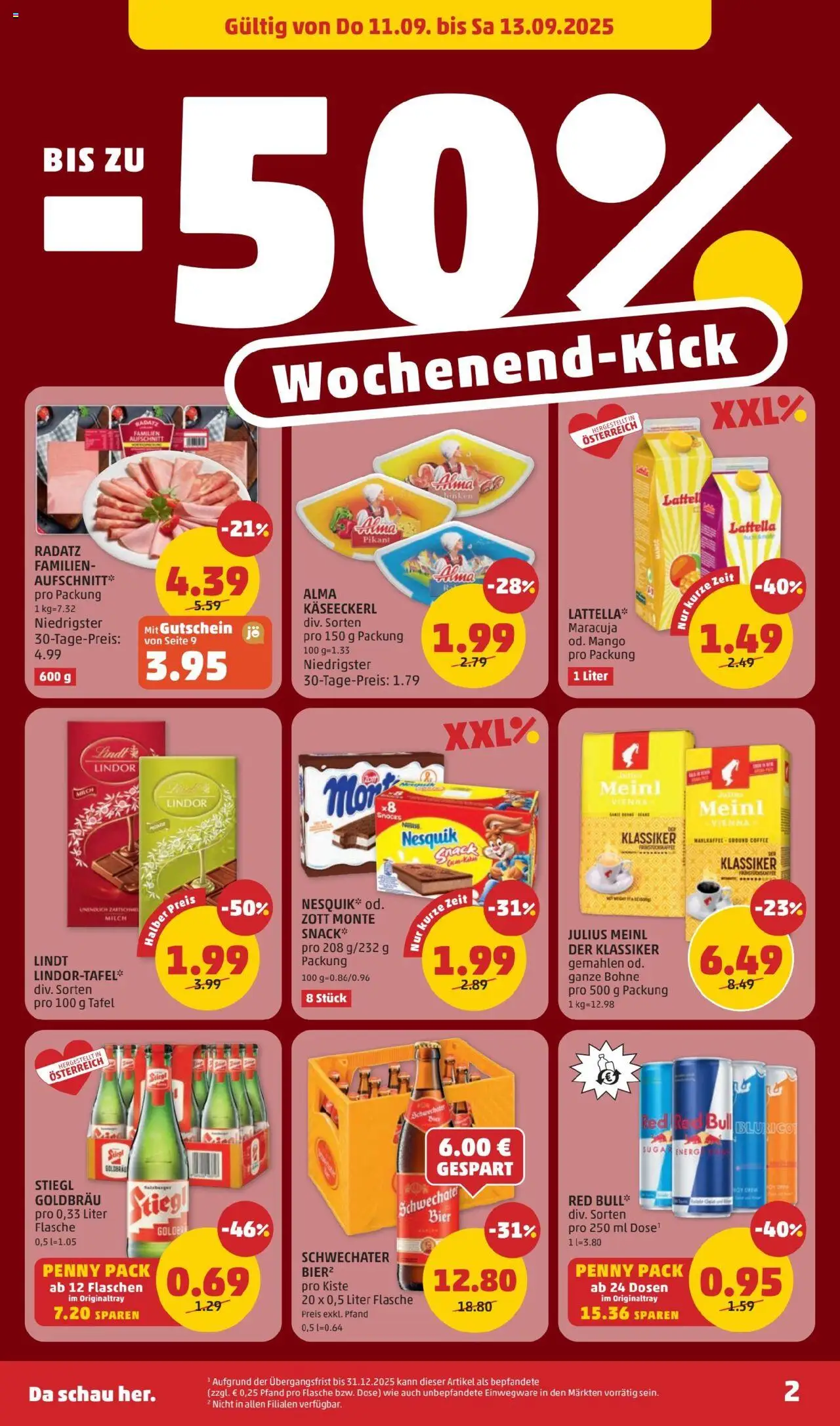 Penny Markt Flugblatt gültig ab 11.09.2025 | Seite: 2 | Produkte: Mango, Milch, Bier