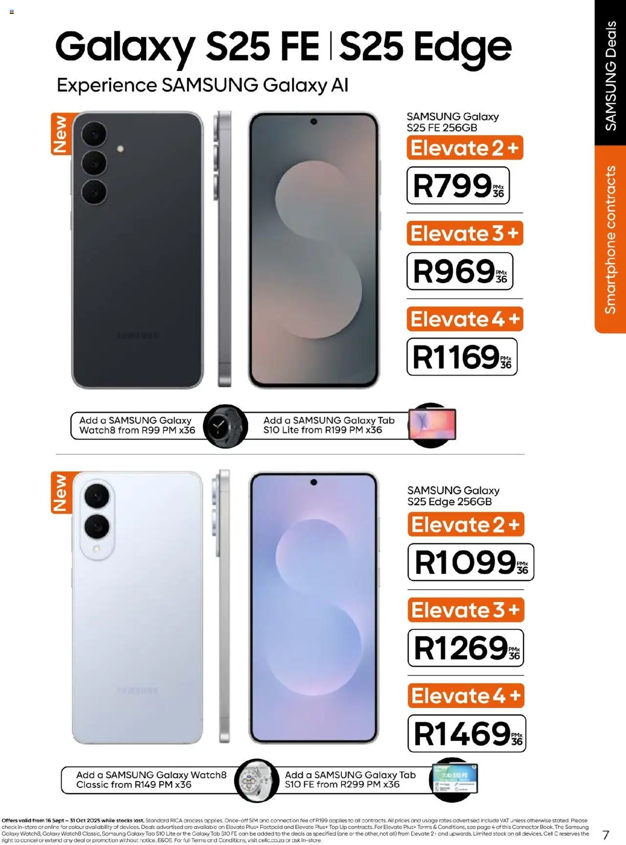 New Cell C catalogue – valid from 16.09.2025 | Page: 7 | Products: Sim, Smartphone, Connector, Stock