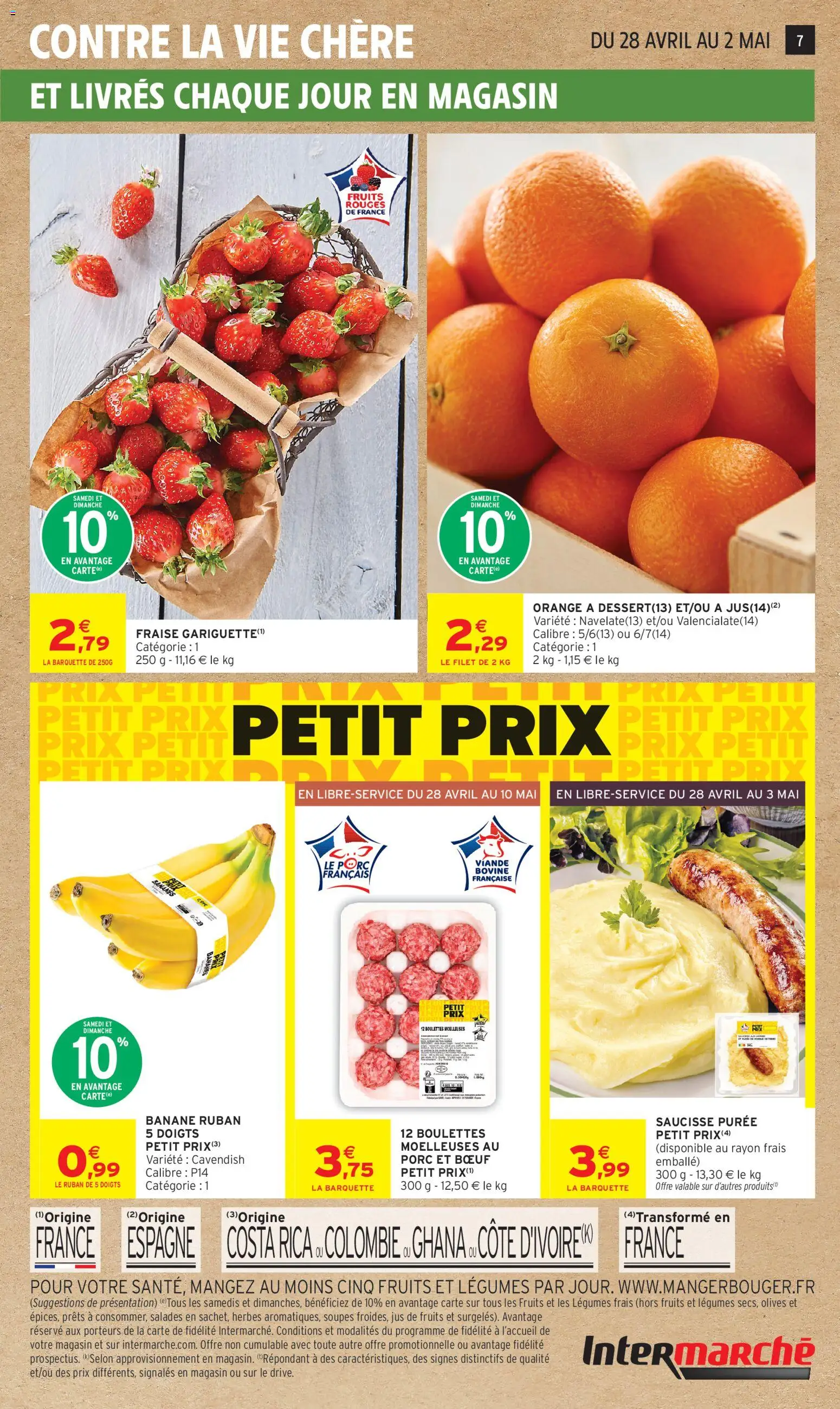 {H1} | Page: 7 | Produits: Banane, Viande, Porc, Viande bovine