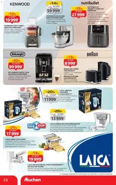 Auchan - Hipermarket márkás akciók - amely érvényes a következő dátumtól: 06.11.2025 | Oldal: 26 | Termékek: Vágó, Tejhabosító, Olaj, Tészta