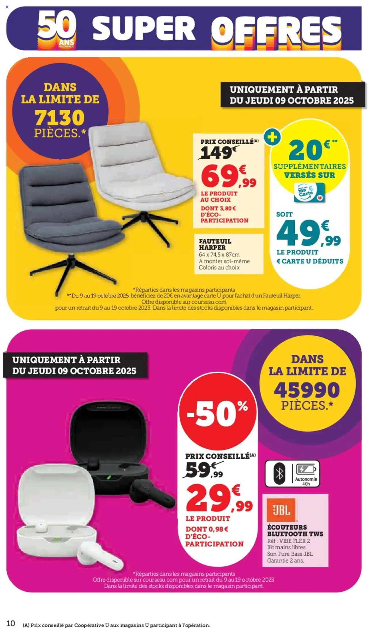 {H1} | Page: 10 | Produits: Écouteurs, Fauteuil