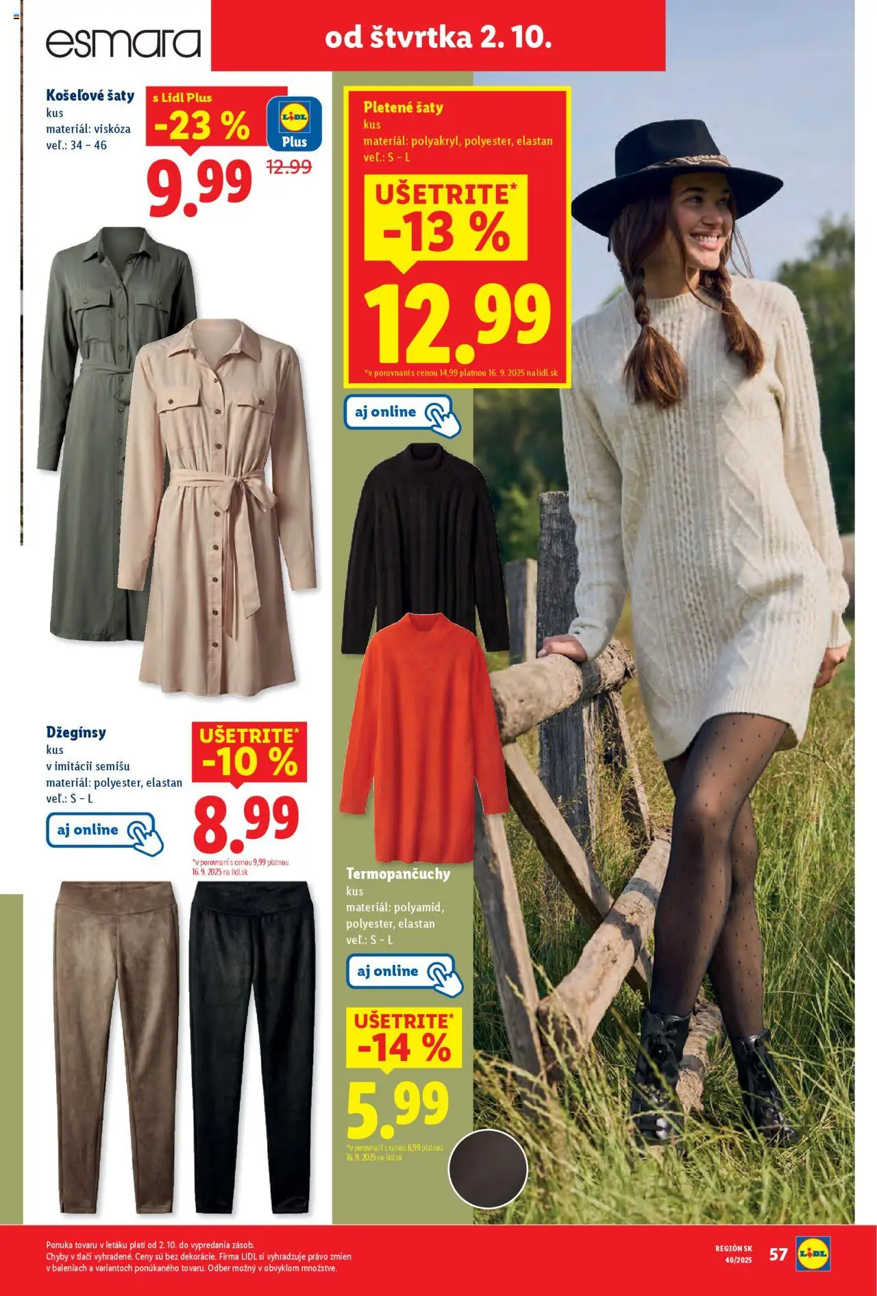Nové Lidl akcie – leták je platný od 29.09.2025 | Strana: 87 | Produkty: Šaty