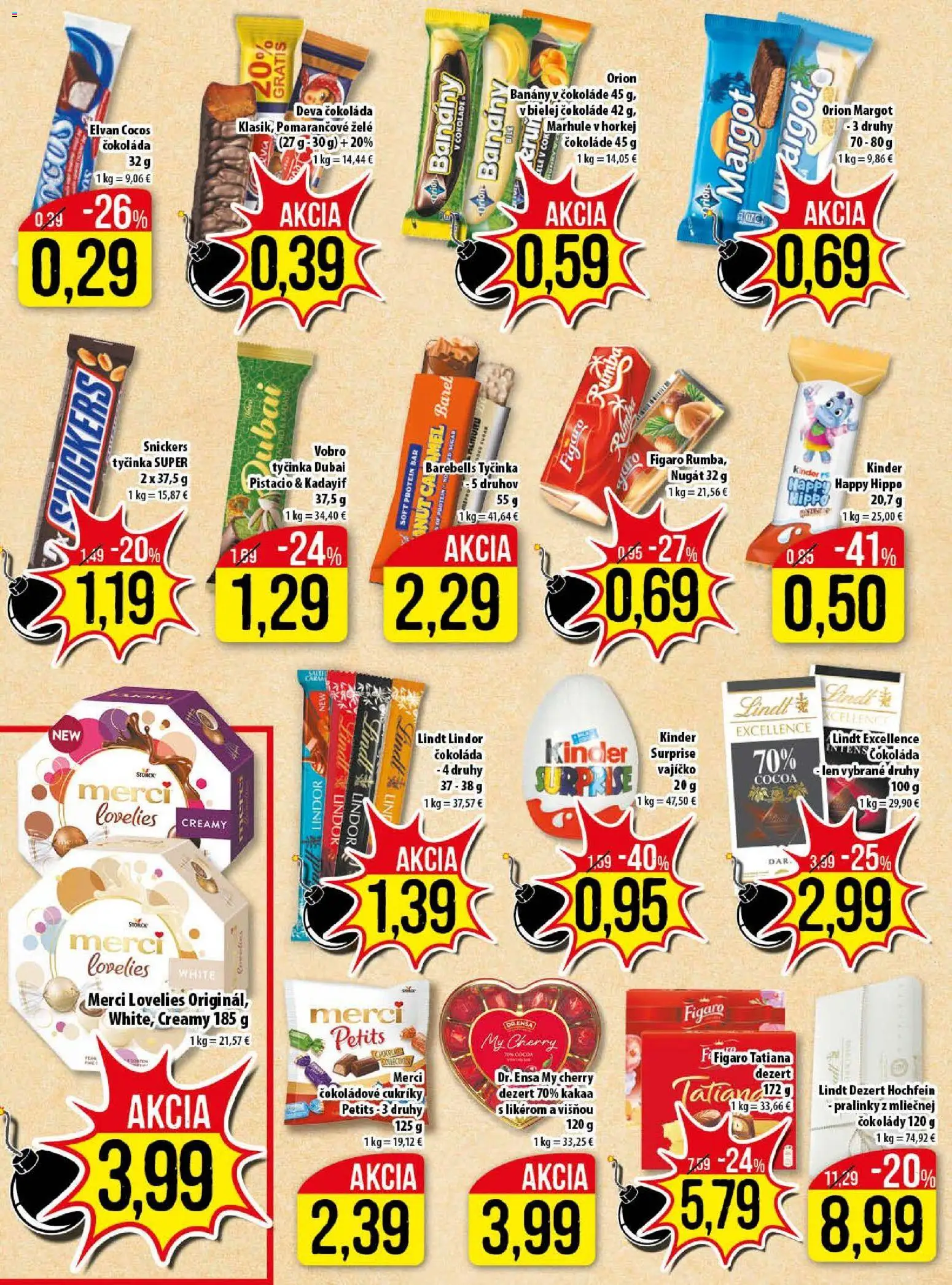 Nové Klas akcie – leták je platný od 26.01.2026 | Strana: 10 | Produkty: Lindor, Lindt, Merci, Cukríky