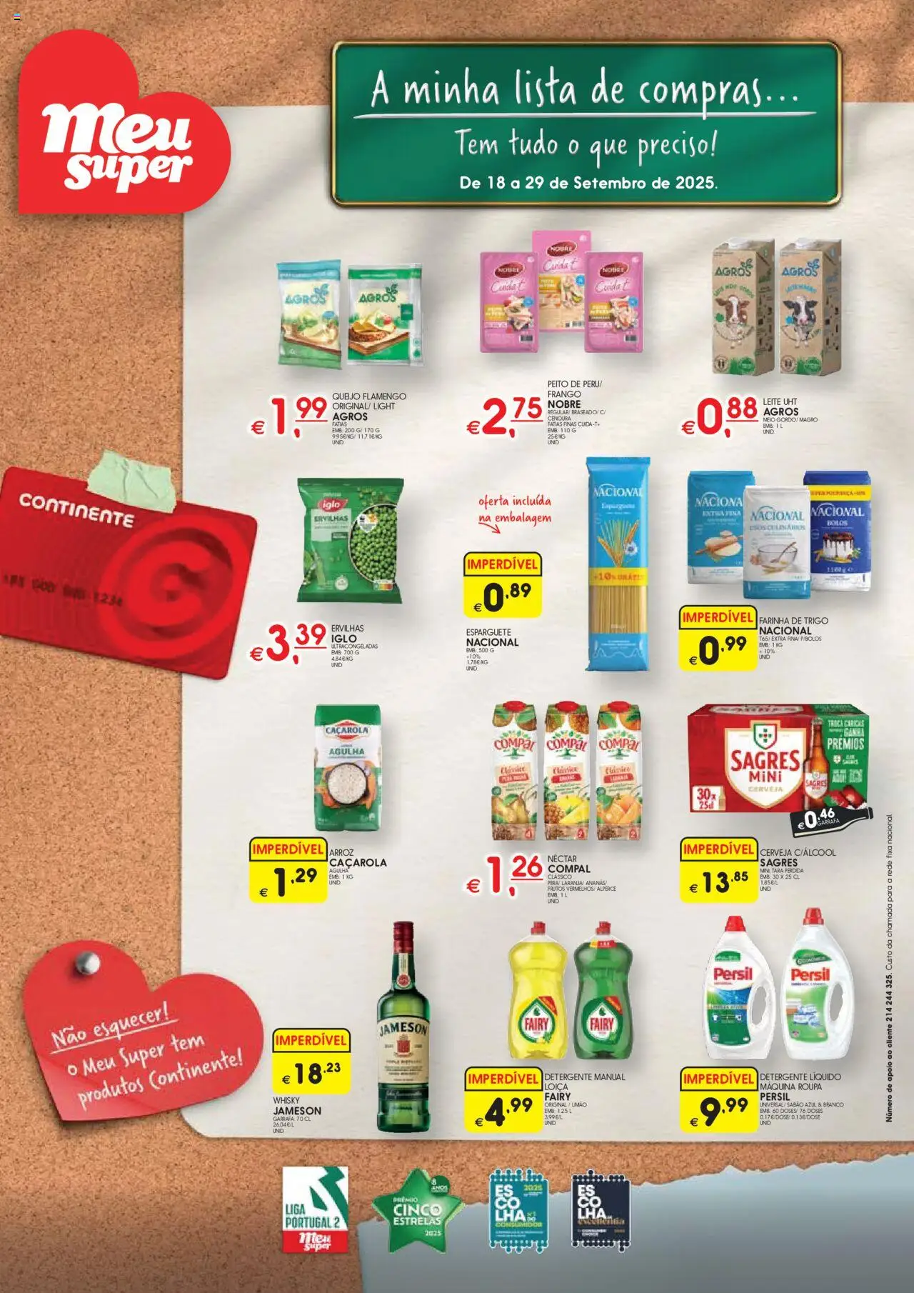 Meu Super folheto │ válido de 18.09.2025 | Página: 1 | Produtos: Frango, Leite, Cerveja, Arroz