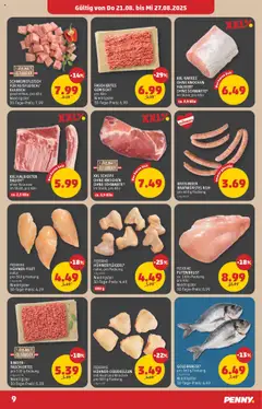 Penny Markt Flugblatt gültig ab 21.08.2025 | Seite: 9 | Produkte: Schweinefleisch