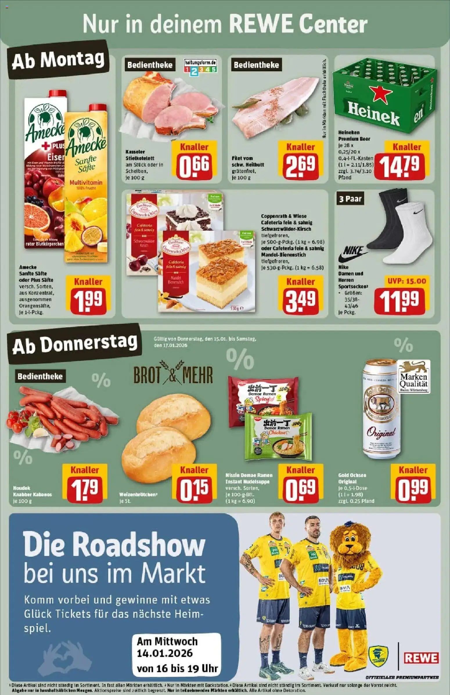 Rewe prospekt Ludwigshafen / Rheingönheim	 – gültig ab 11.01.2026 | Seite: 3 | Produkte: Heineken, Brot, Uhr