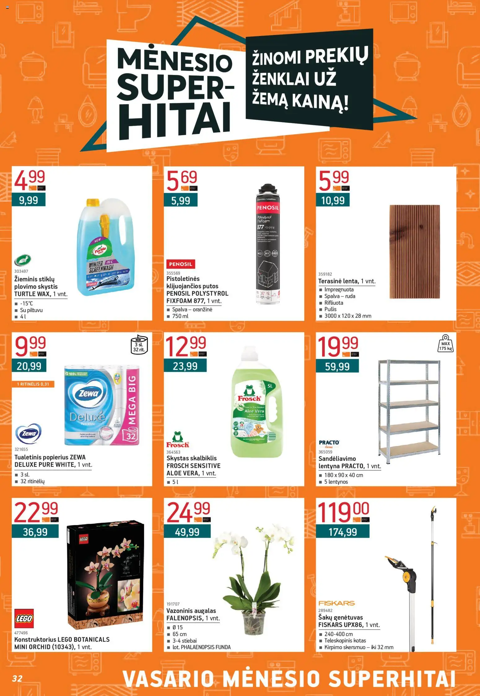 ERMITAŽAS akcijos nuo 02.02.2026 | Puslapis: 32 | Prekių: Lentyna, Tualetinis popierius