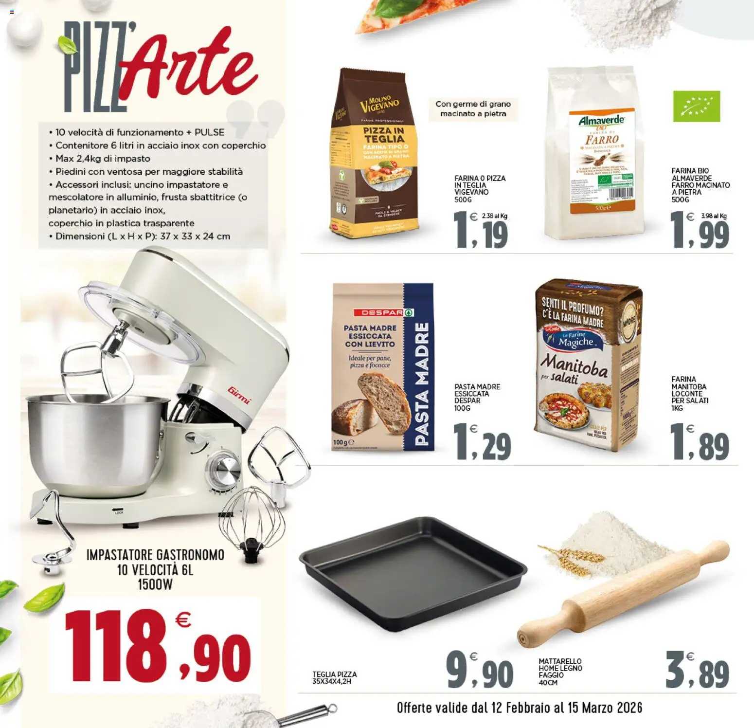 Volantino Interspar del 12.02.2026 | Pagina: 2 | Prodotti: Teglia, Pasta, Contenitore, Farro