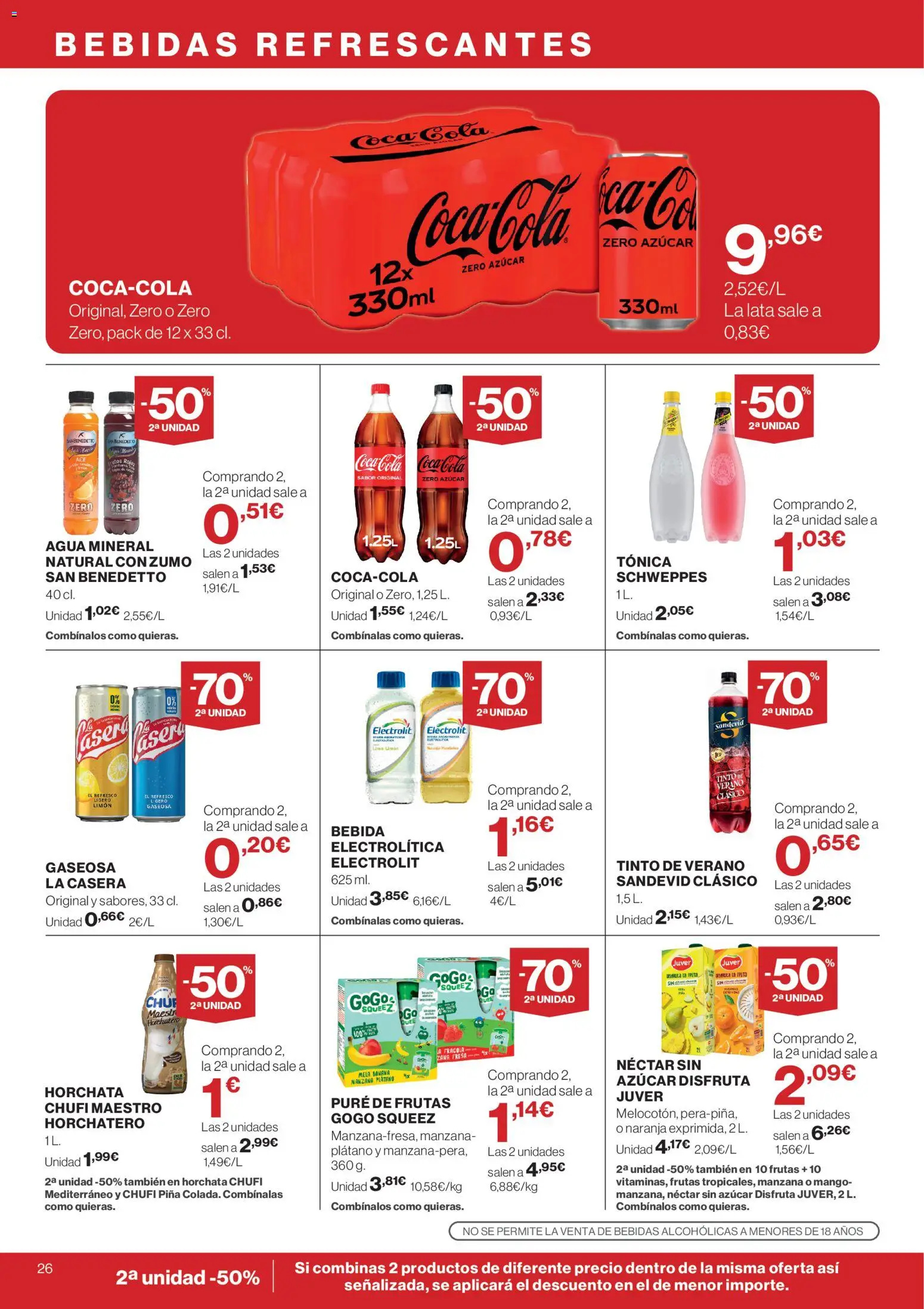 Hipercor catálogo │ válido desde el 23.04.2026 | Página: 26 | Productos: Ρούτερ, Néctar, Agua mineral, Gaseosa