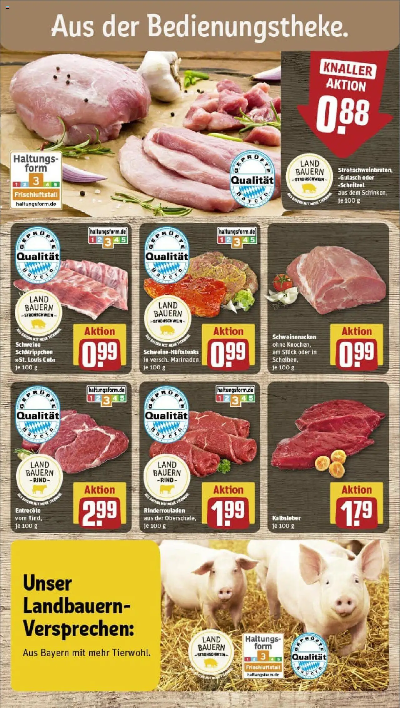 Rewe prospekt Münchberg	 - gültig ab dem 29.06.2025 | Seite: 12 | Produkte: Schweinenacken, Kalbsleber, Gulasch, Schinken