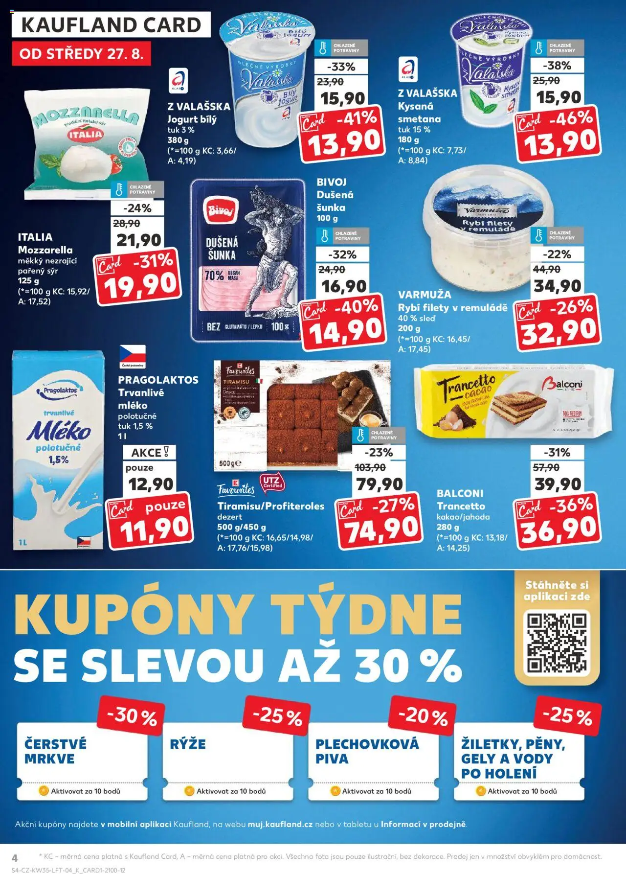 Kaufland leták - Chomutov od 27.08.2025 | Strana: 4 | Produkty: Mléko, Sýr, Rýže, Smetana