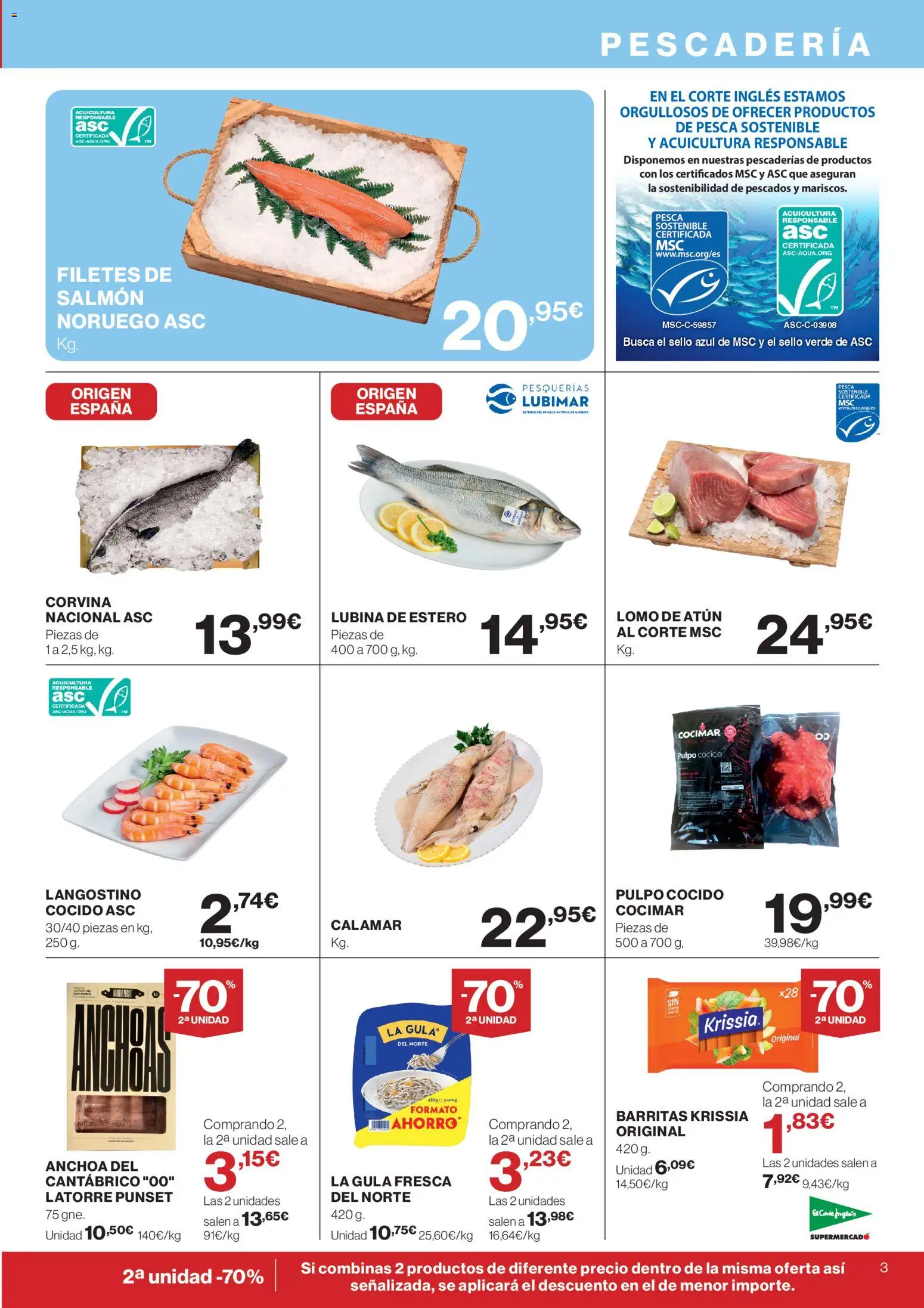 El Corte Inglés ofertas │ válido desde el 23.04.2026 | Página: 3 | Productos: Anchoa, Langostino