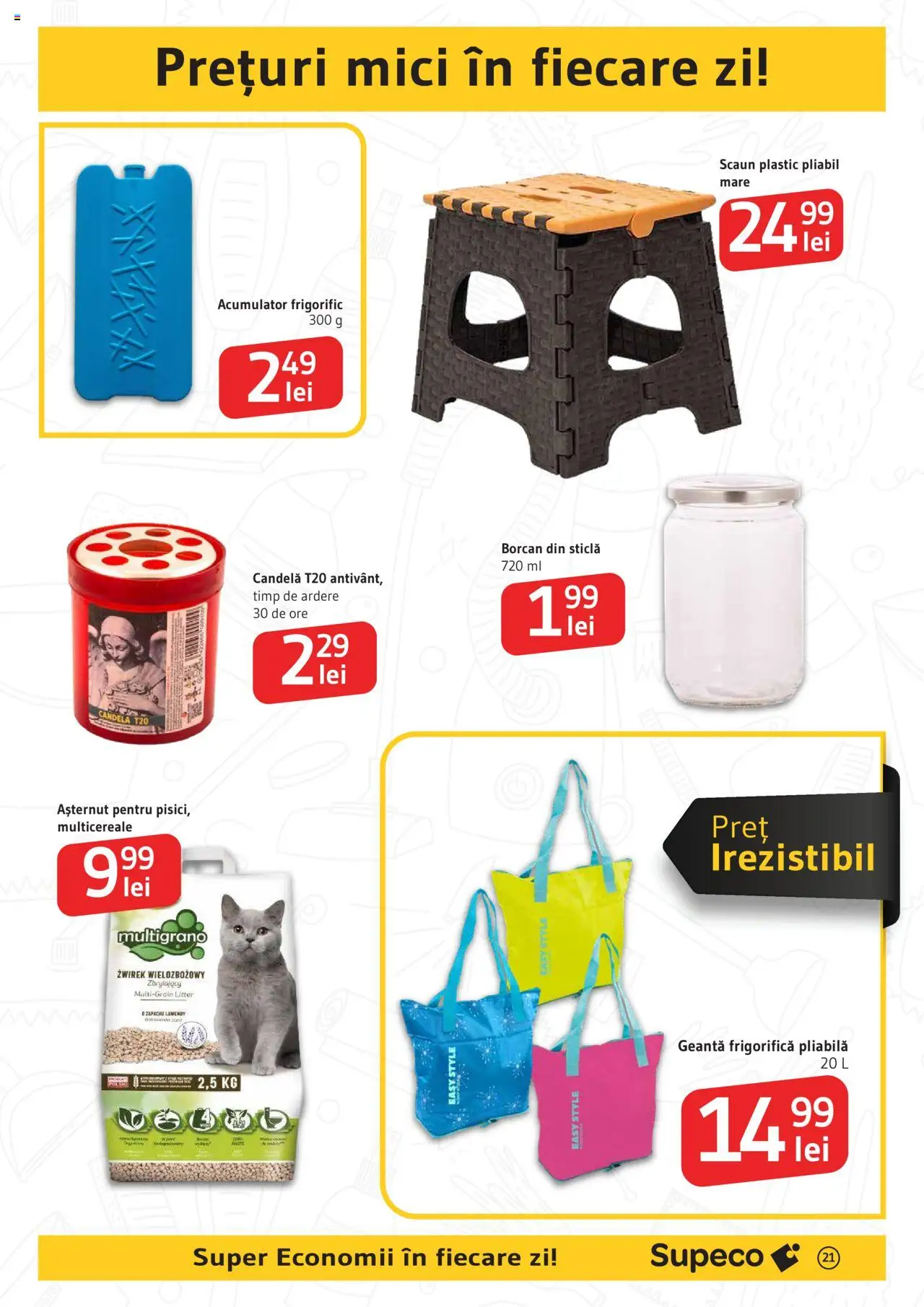 Catalog Supeco – valabil de la 07.08.2025 | Pagină: 21 | Produse: Delgeç, Geantă, Scaun, Borcan
