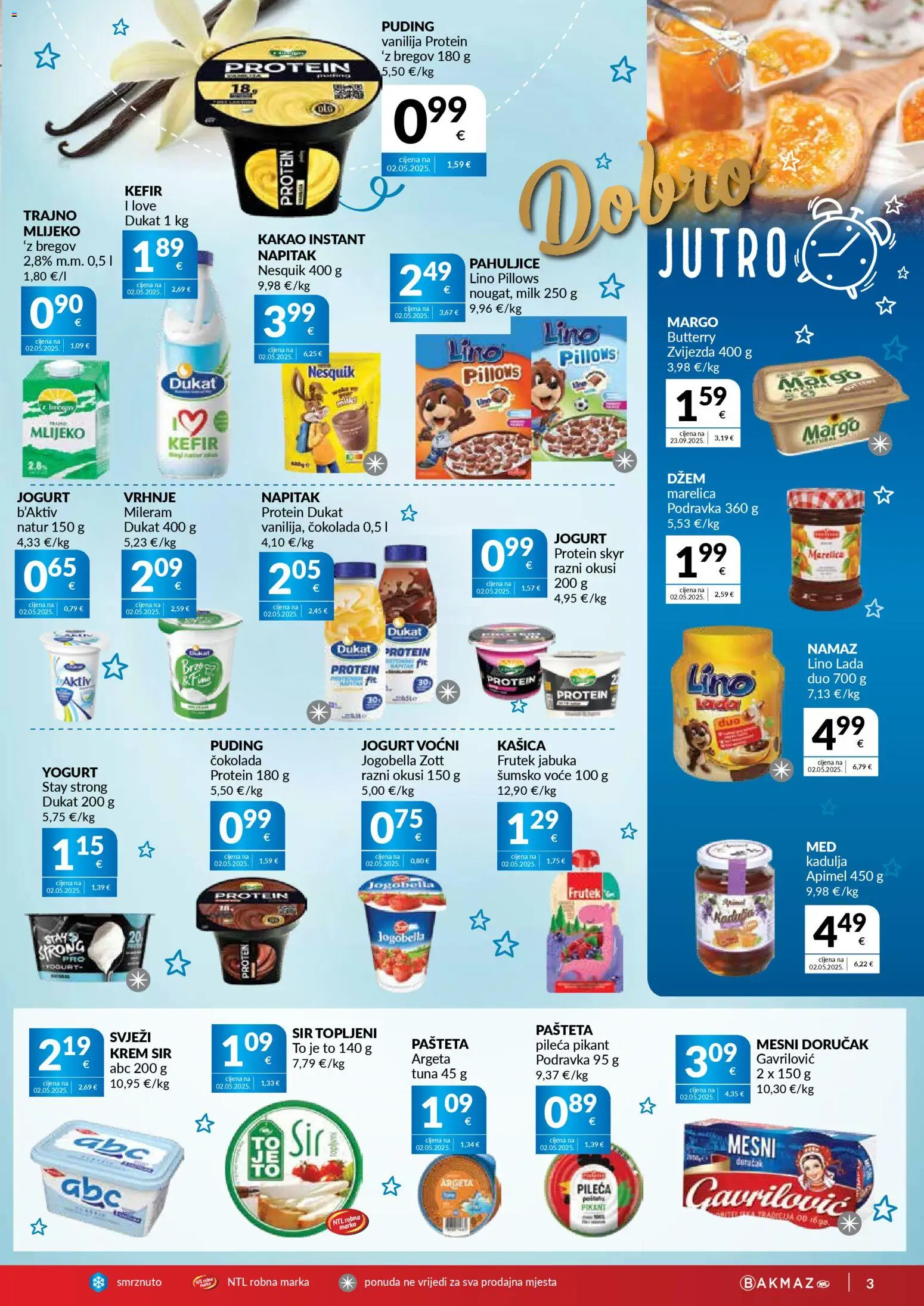 Bakmaz katalog | vrijedi od 15.04.2026 | Stranica: 3 | Proizvodi: Lino Lada, Tuna, Mileram, Namaz