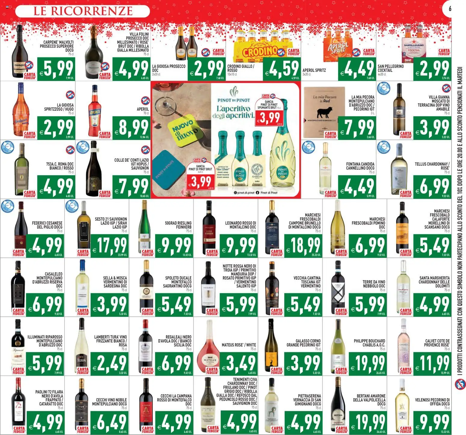 Volantino PIM Supermercati del 16.12.2025 | Pagina: 6 | Prodotti: Prosecco, Vino, Aperol, Pecorino