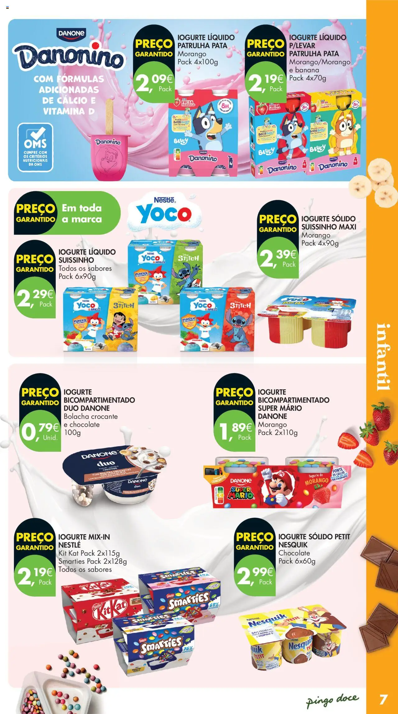 Pingo Doce - Folheto Especial Iogurtes │ válido de 01.07.2025 | Página: 7 | Produtos: Banana, Cálcio, Chocolate, Iogurte liquido