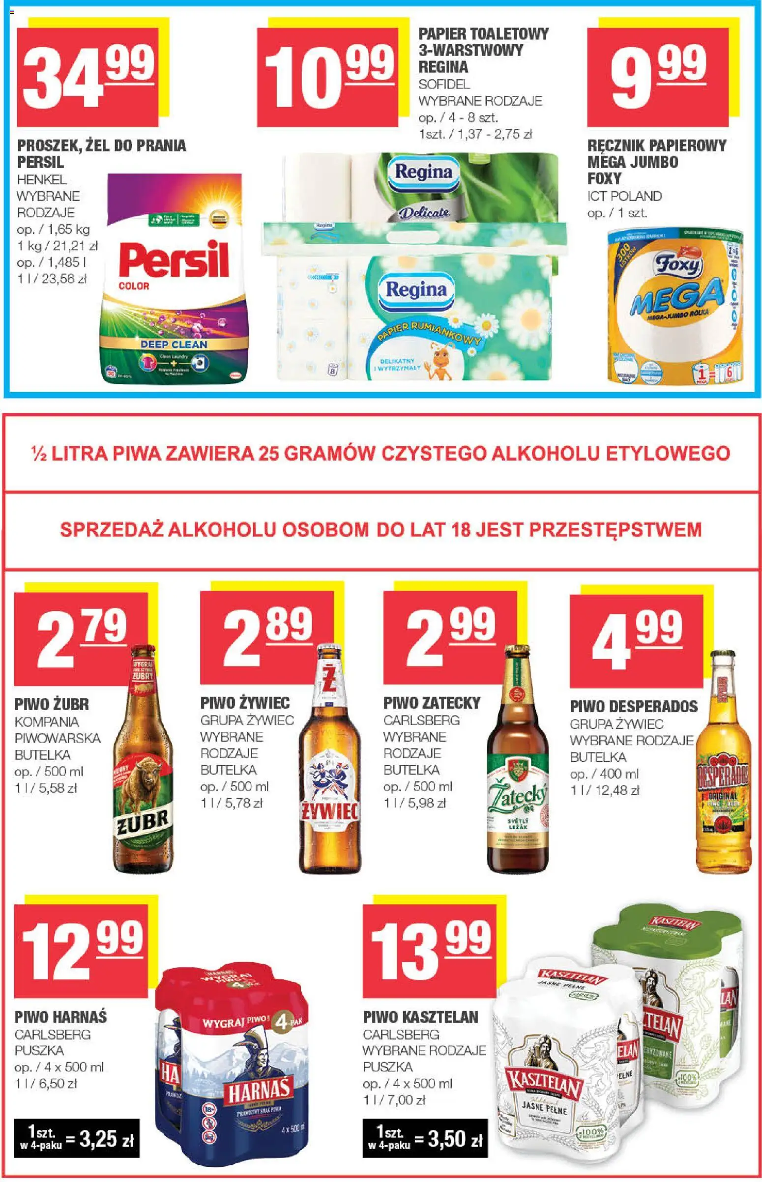 Spar Gazetka od 21.01.2026 | Strona: 7 | Produkty: Piwo żubr, Persil, Harnaś, Ręcznik papierowy