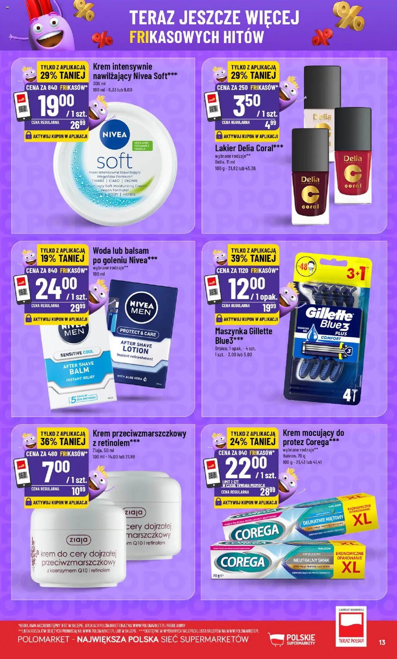POLOmarket Gazetka - Frikasowe Hity od 20.08.2025 | Strona: 13 | Produkty: Gillette, Body, Krem, Lotion