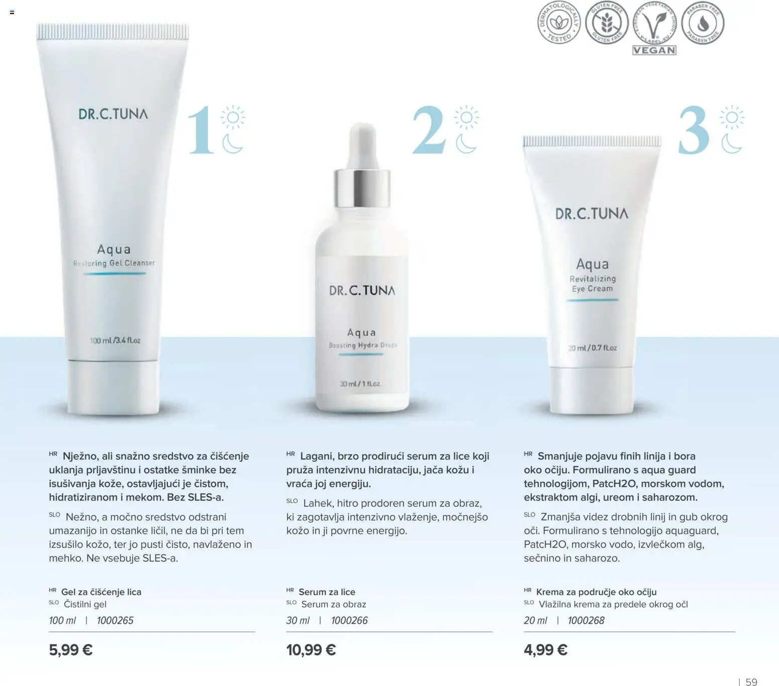 Farmasi katalog | vrijedi od 02.03.2026 | Stranica: 59 | Proizvodi: Gel za čišćenje lica, Serum za lice, Krema, Tuna