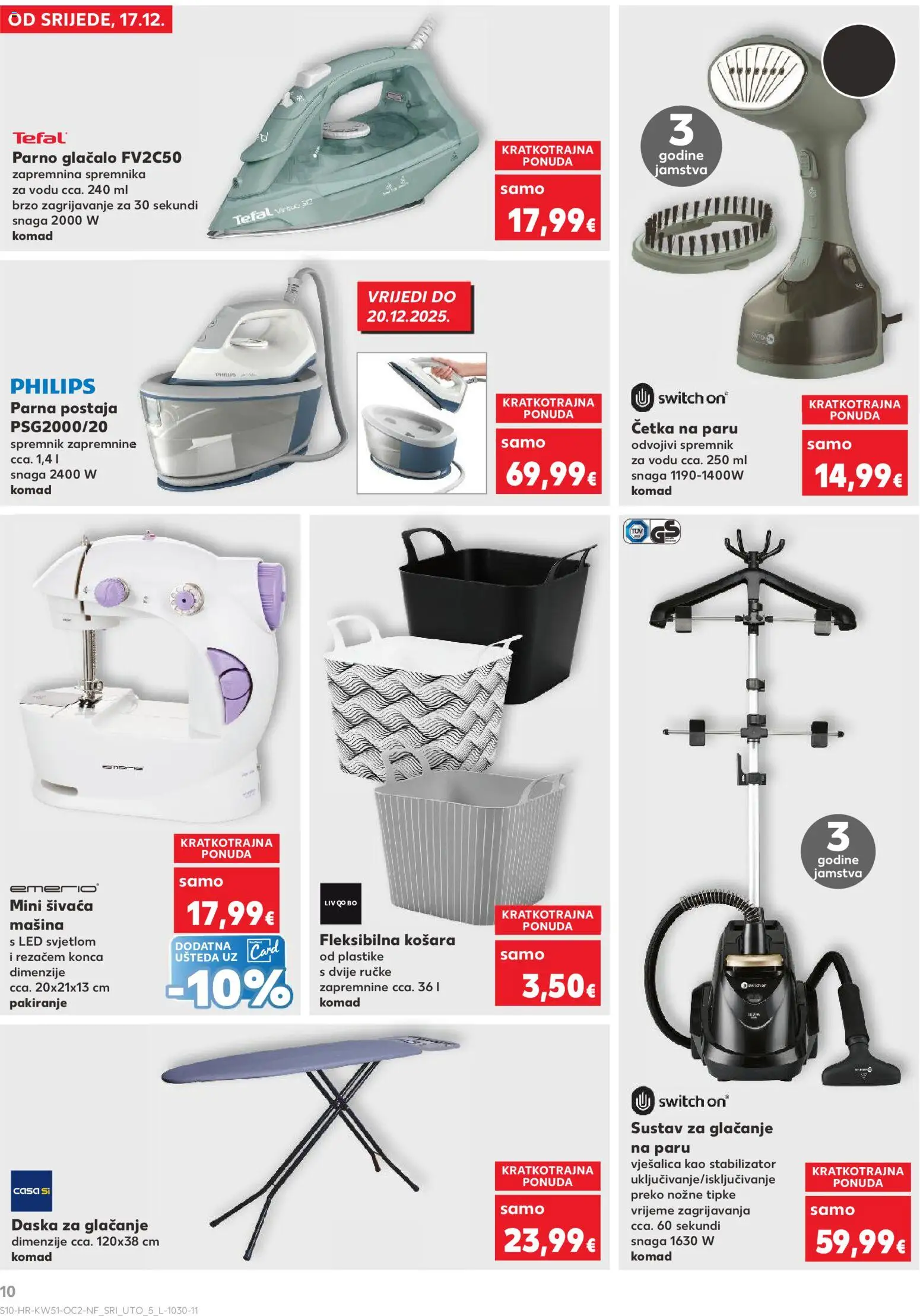 Kaufland katalog | vrijedi od 17.12.2025 | Stranica: 10 | Proizvodi: Parna postaja, Košara, Vješalica, Četka