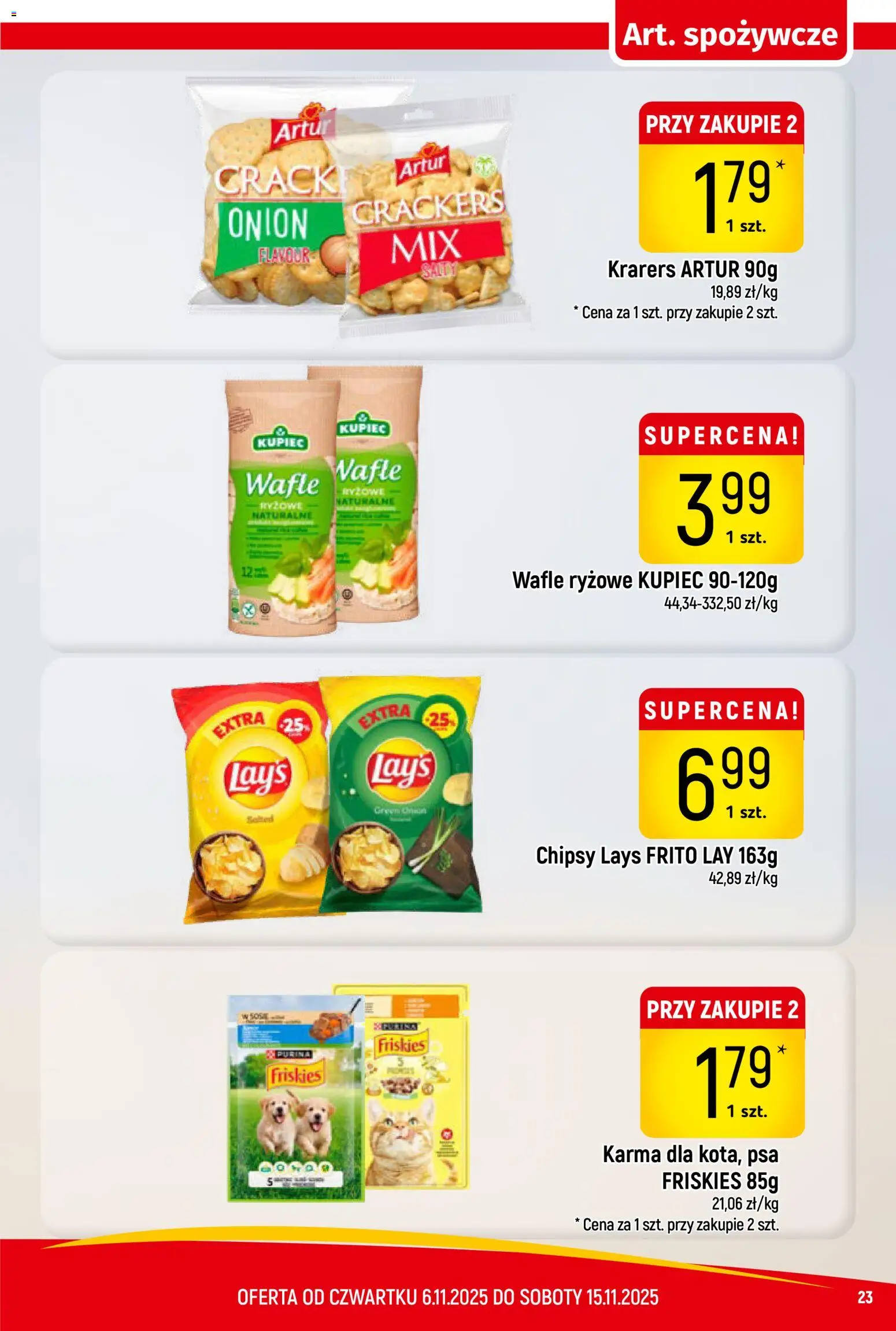 Piotruś Pan Gazetka od 06.11.2025 | Strona: 23 | Produkty: Chipsy, Wafle, Wafle ryżowe, Lays