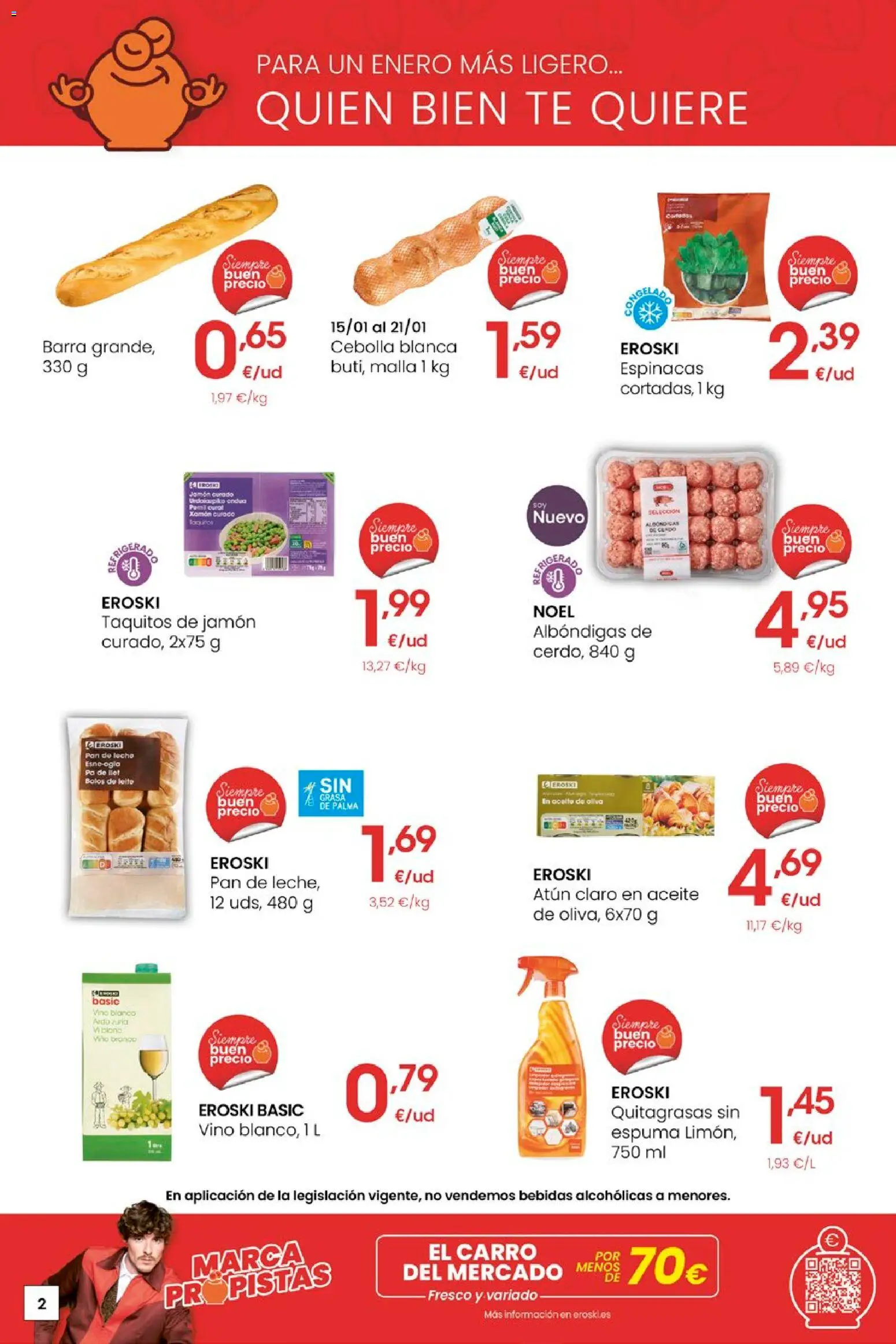 Eroski - Quen ben te quere farache aforrar │ válido desde el 15.01.2026 | Página: 2 | Productos: Jamón, Vino, Té, Παγωμένο τσάι