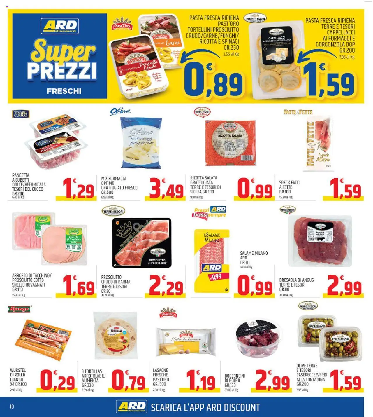 Volantino ARD Discount del 11.09.2025 | Pagina: 10 | Prodotti: Salame, Bresaola, Pancetta, Tortillas