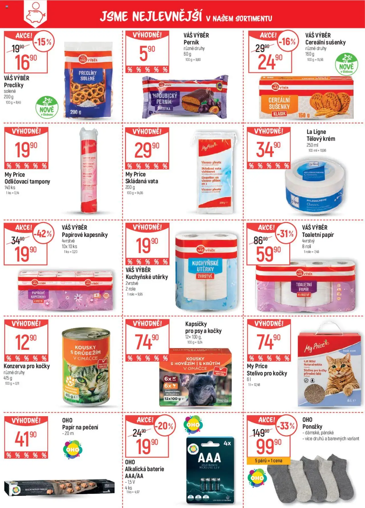 Globus leták od 20.08.2025 | Strana: 5 | Produkty: Krém, Utěrky, Papír na pečení, Tampony