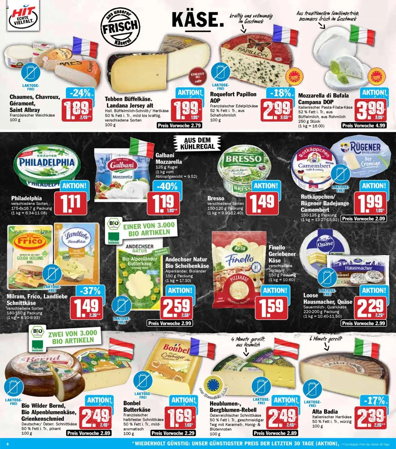 HIT Mecklenburg-Vorpommern - gültig ab dem 21.07.2025 | Seite: 6 | Produkte: Mozzarella, Gouda, Bresso, Rotkäppchen