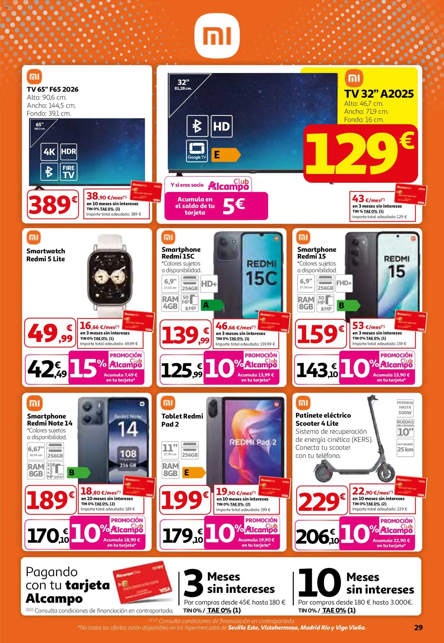Alcampo - HG Nacional Unificado │ válido desde el 26.02.2026 | Página: 29 | Productos: Smartphone, Tablet, Cámara, Ελιές