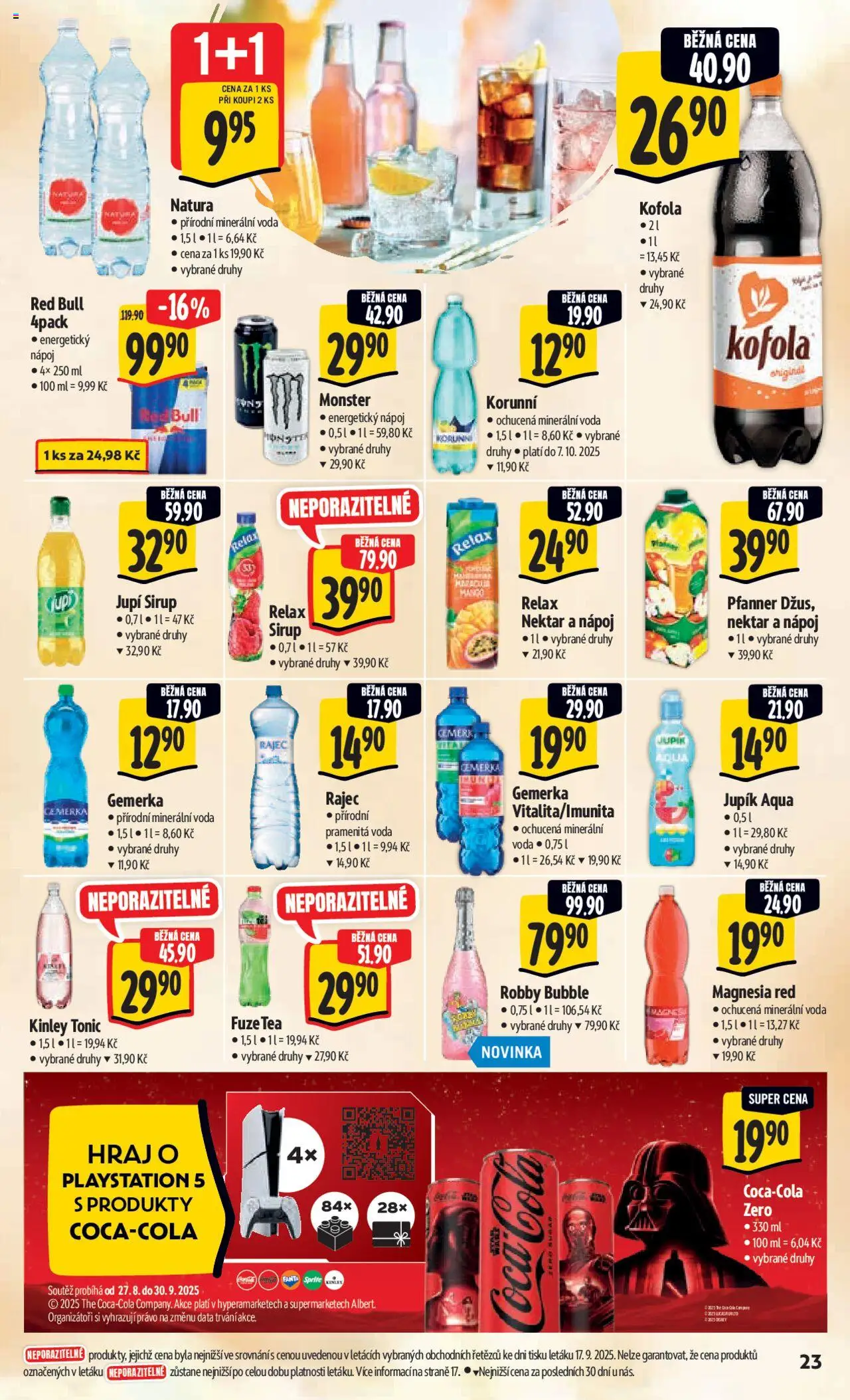Albert leták - Hypermarket od 24.09.2025 | Strana: 31 | Produkty: Fuze Tea, Kofola, Red Bull, Kinley Tonic