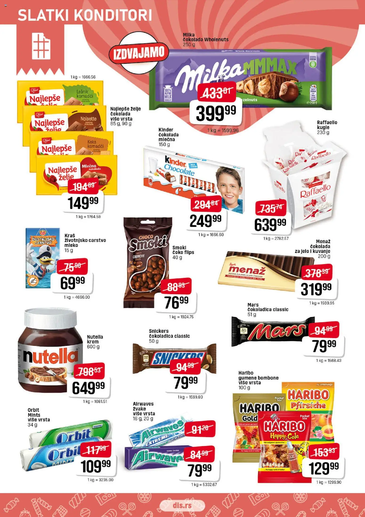 Super DIS katalog - važi od 23.04.2026 | Strana: 12 | Proizvode: Keks, Lešnik, Haribo, Gumene bombone