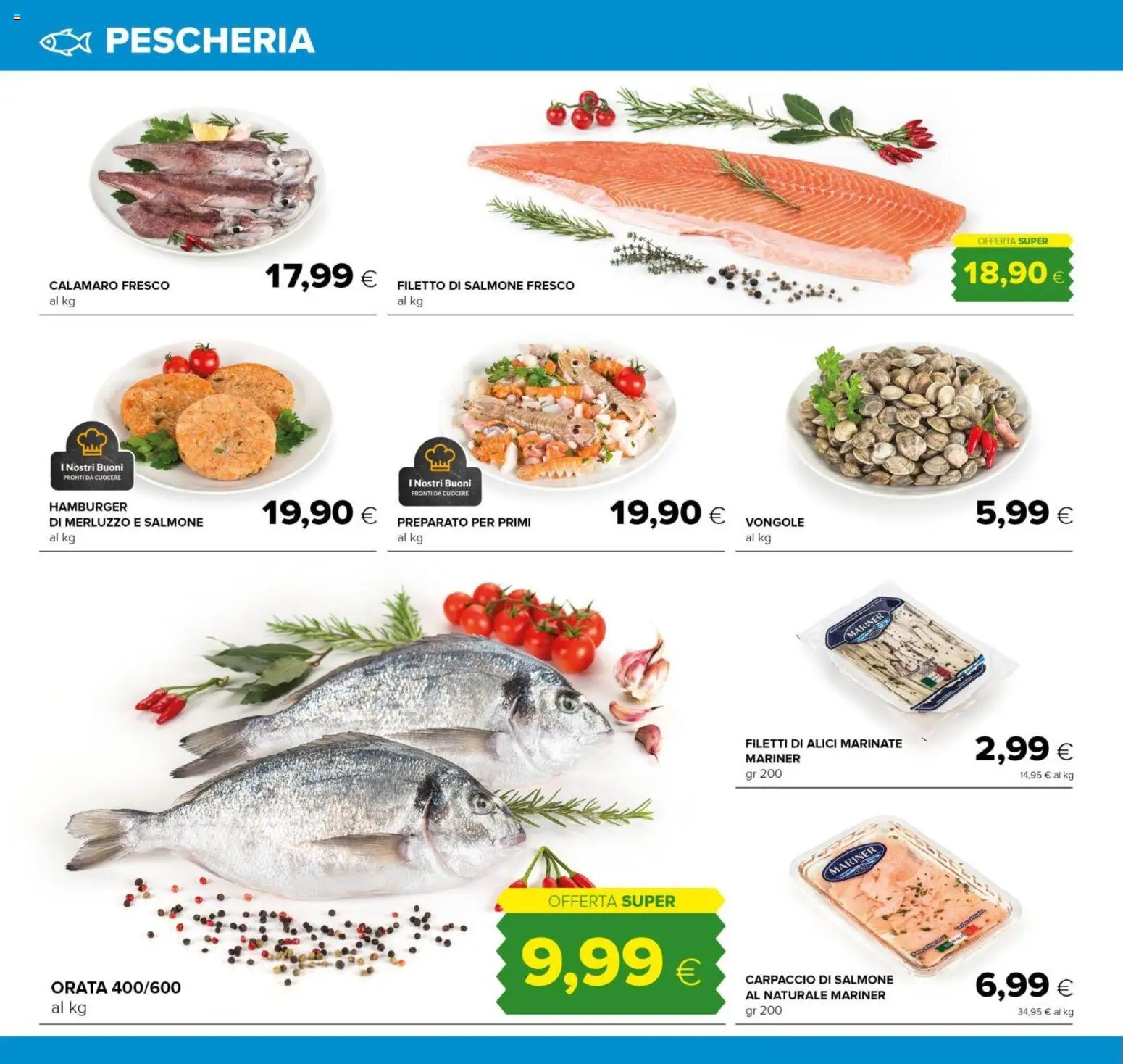 Volantino Oasi del 15.01.2026 | Pagina: 8 | Prodotti: Salmone, Vongole, Hamburger, Alici