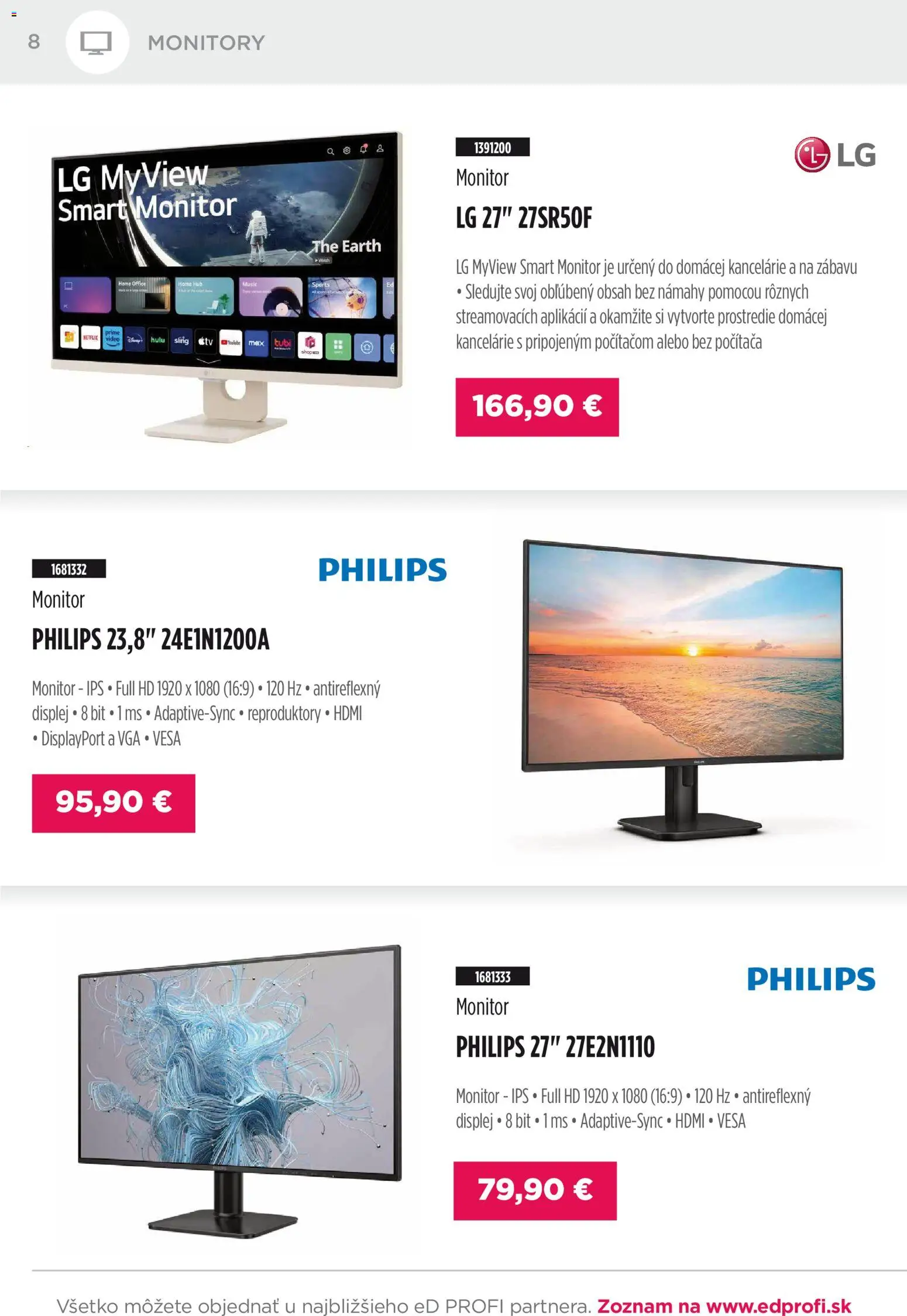 Nové ED Profi akcie – leták je platný od 01.12.2025 | Strana: 8 | Produkty: Monitor, Video